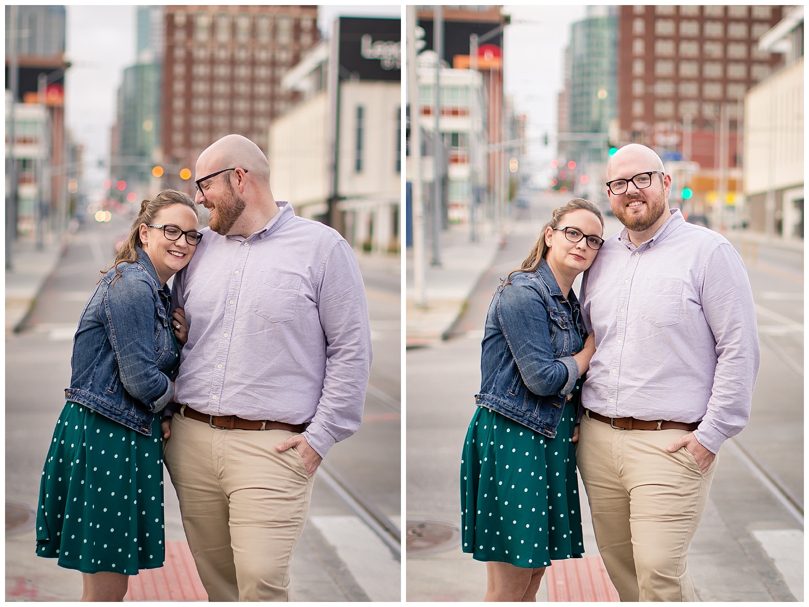 An engagement session in the Crossroads Arts District in Kansas City.
