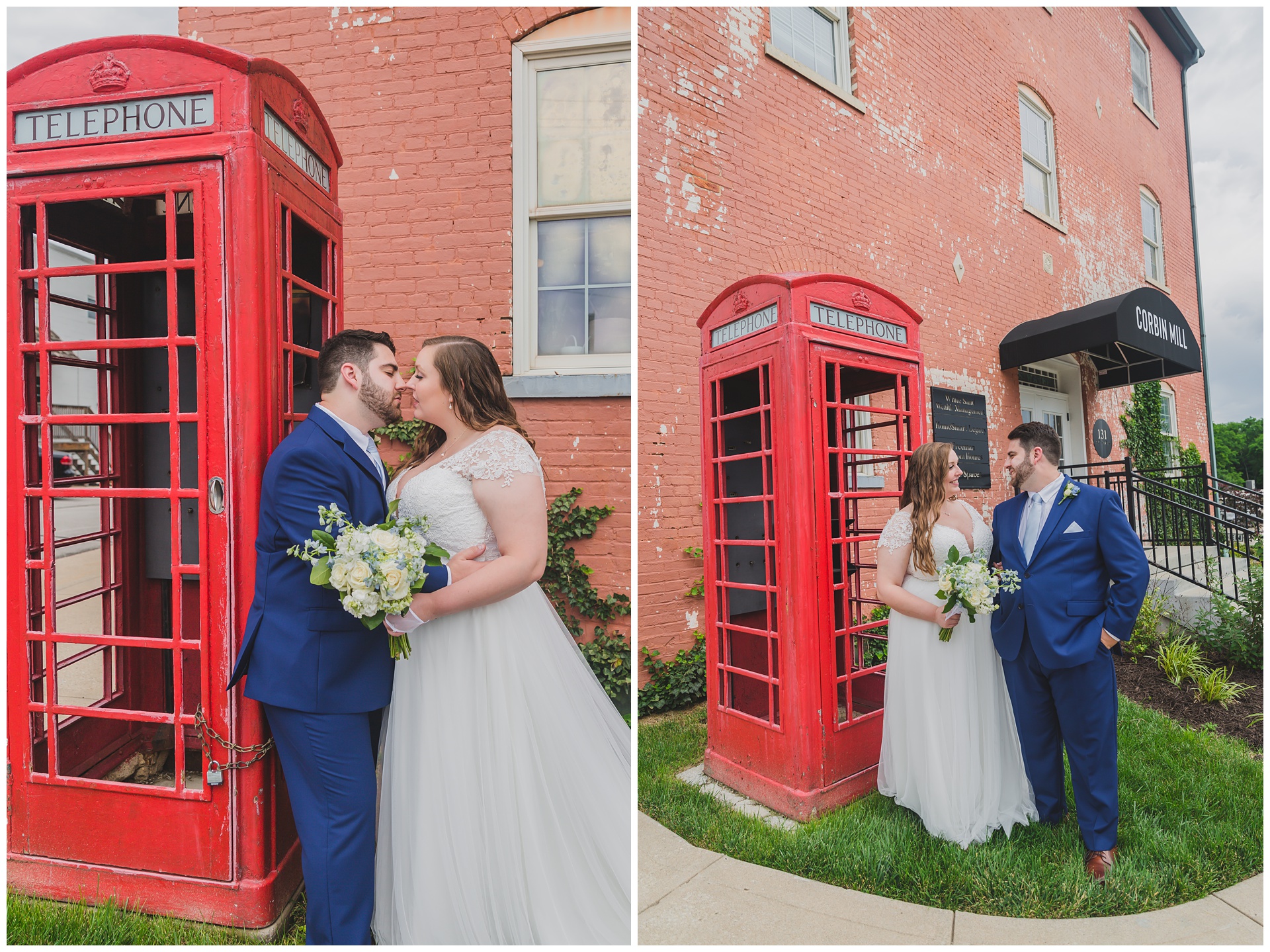 Wedding photography at Corbin Mill in Liberty, Missouri, by Kansas City wedding photographers Wisdom-Watson Weddings.