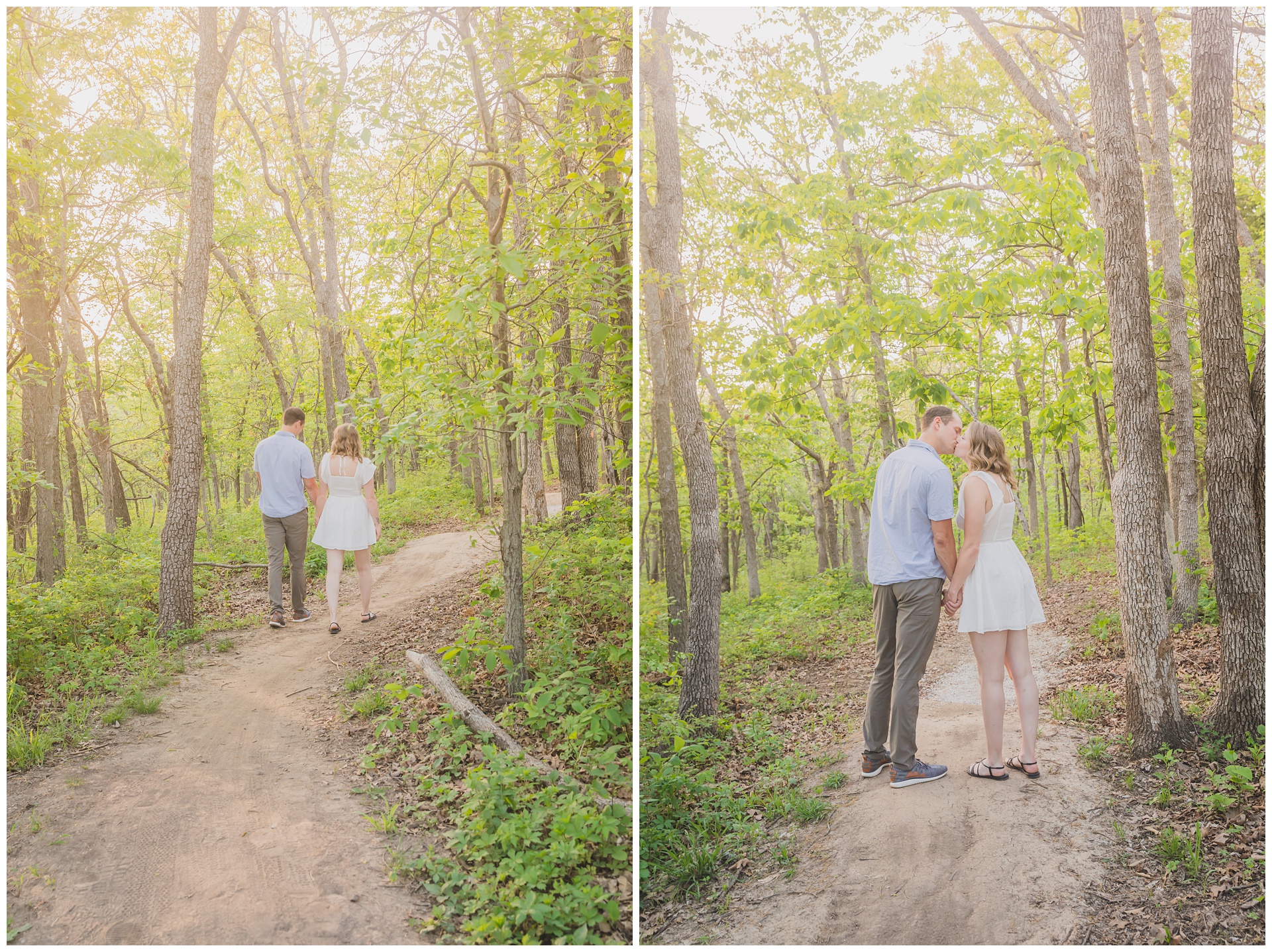 Engagement photography at Shawnee Mission Park by Kansas City wedding photographers Wisdom-Watson Weddings.