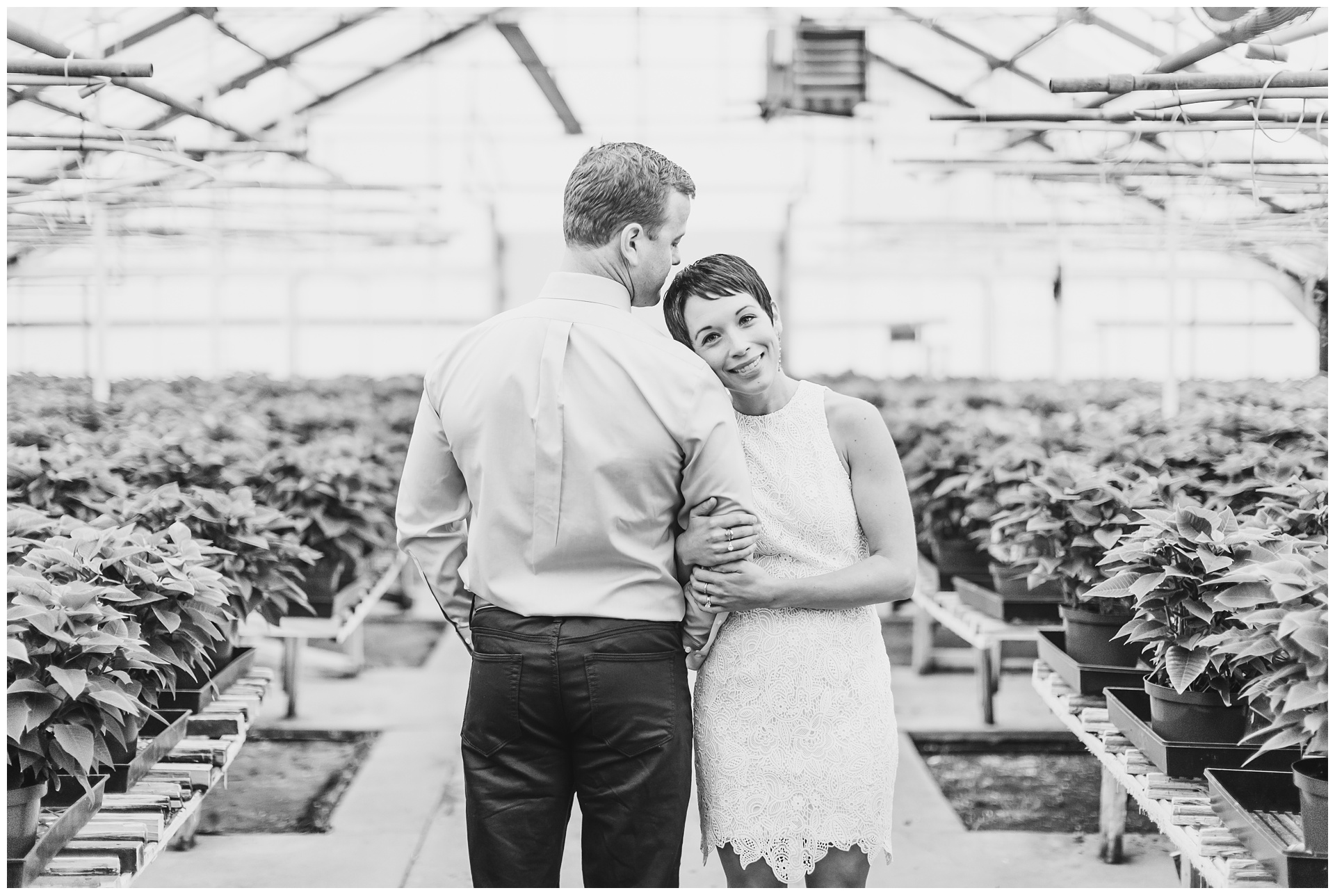 Anniversary photography at Jackson's Greenhouse in Topeka, Kansas, by Kansas City wedding photographers Wisdom-Watson Weddings.