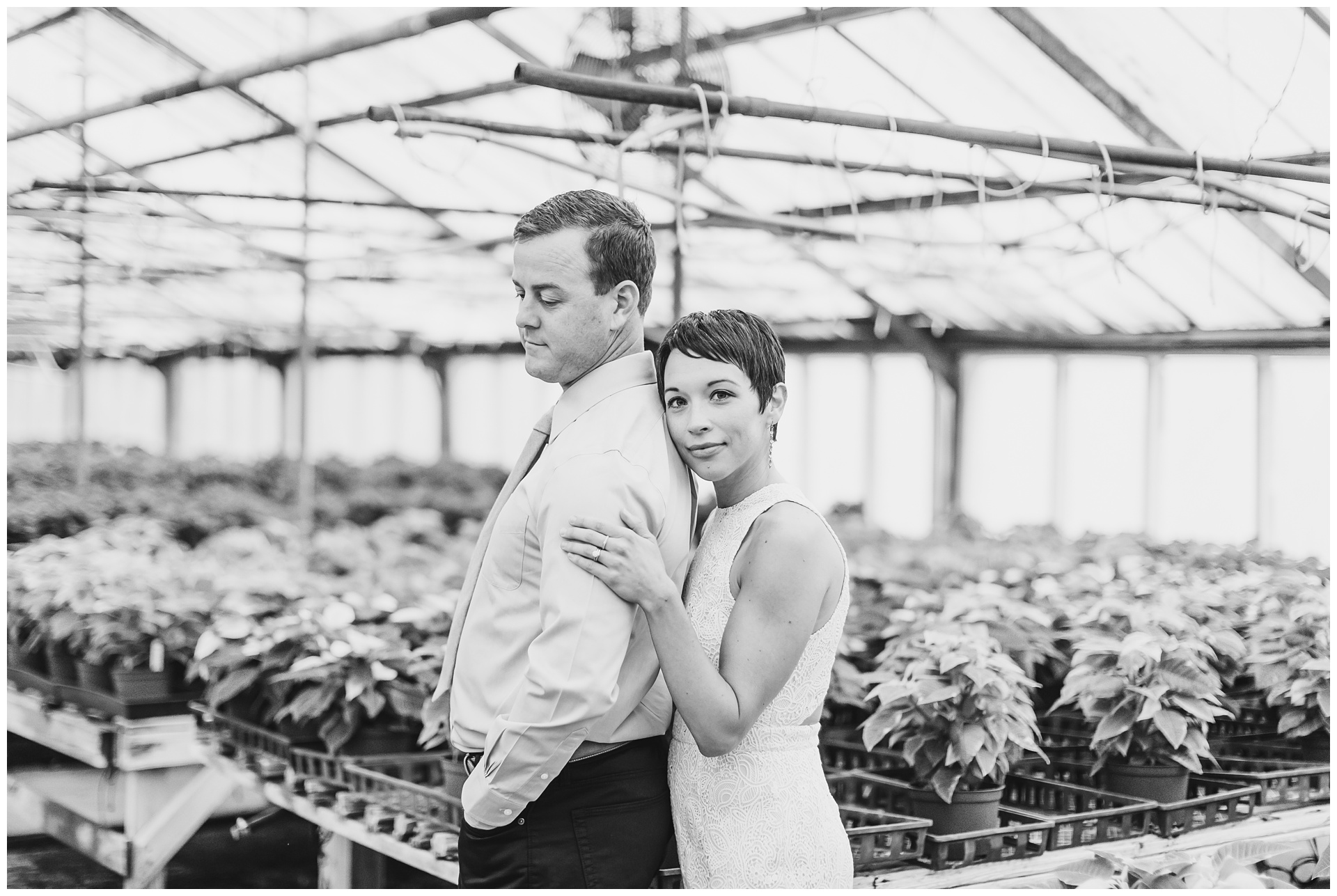Anniversary photography at Jackson's Greenhouse in Topeka, Kansas, by Kansas City wedding photographers Wisdom-Watson Weddings.