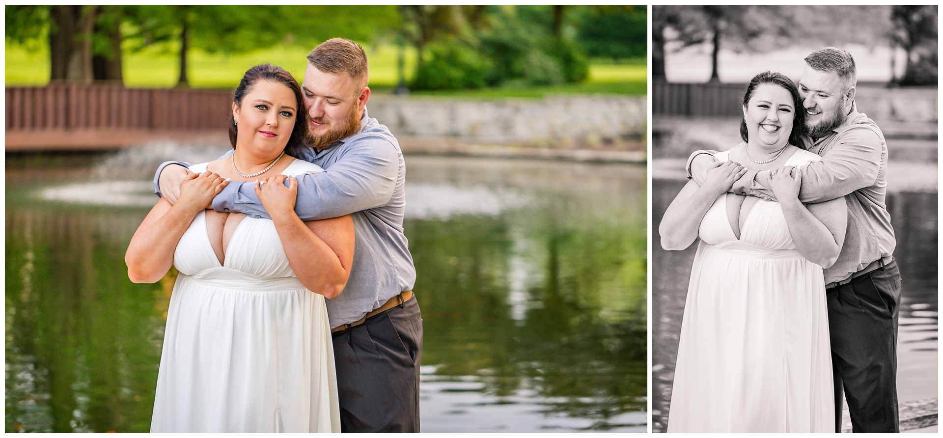 Engagement photography at Loose Park by Kansas City wedding photographers Wisdom-Watson Weddings.