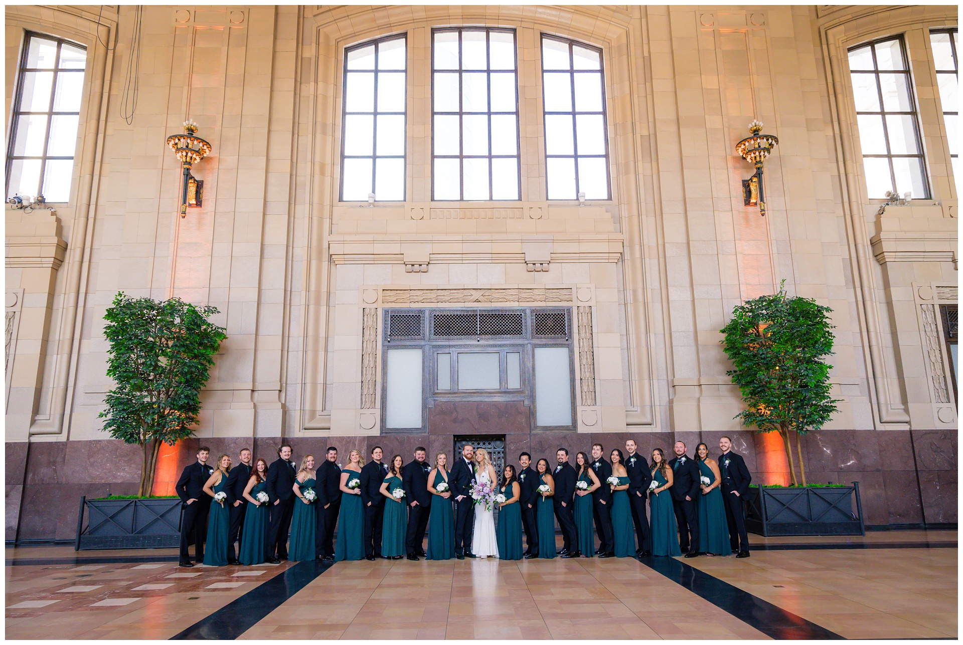 Wedding photography at Union Station by Kansas City wedding photographers Wisdom-Watson Weddings.