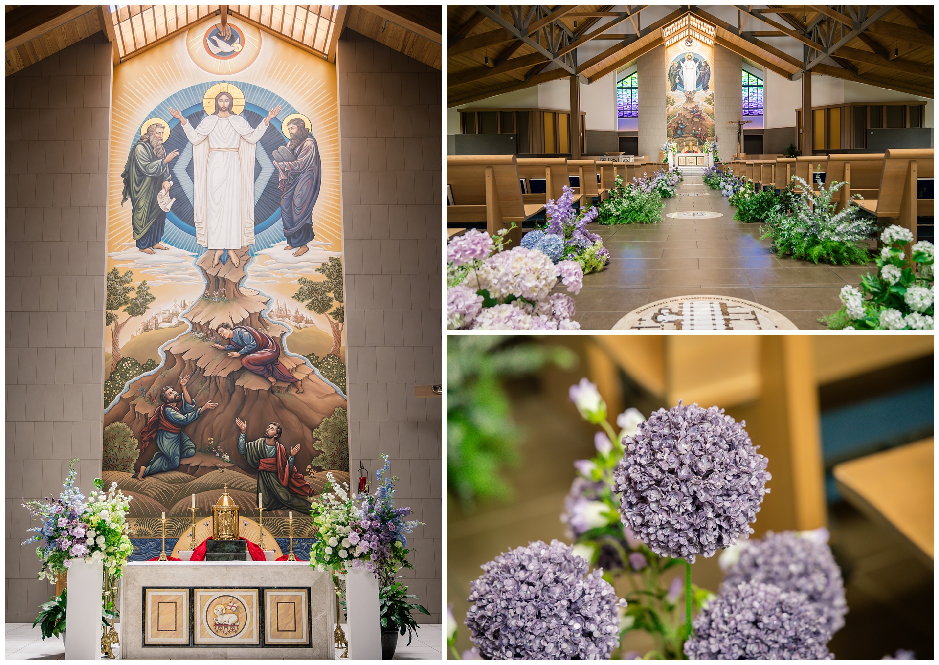 Wedding photography at St. James Catholic Church in Liberty, Mo., by Kansas City wedding photographers Wisdom-Watson Weddings.