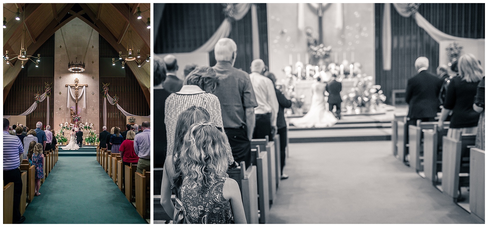 Wedding photography at Most Pure Heart of Mary Catholic Church in Topeka, Kansas.