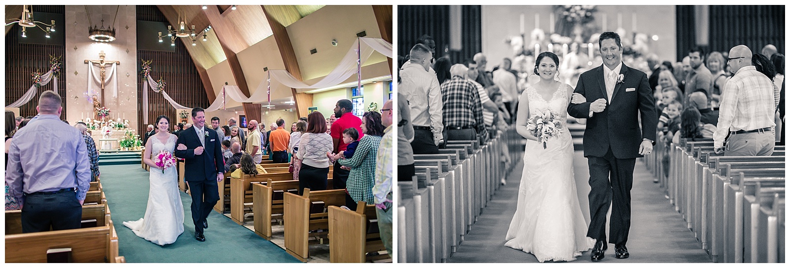 Wedding photography at Most Pure Heart of Mary Catholic Church in Topeka, Kansas.