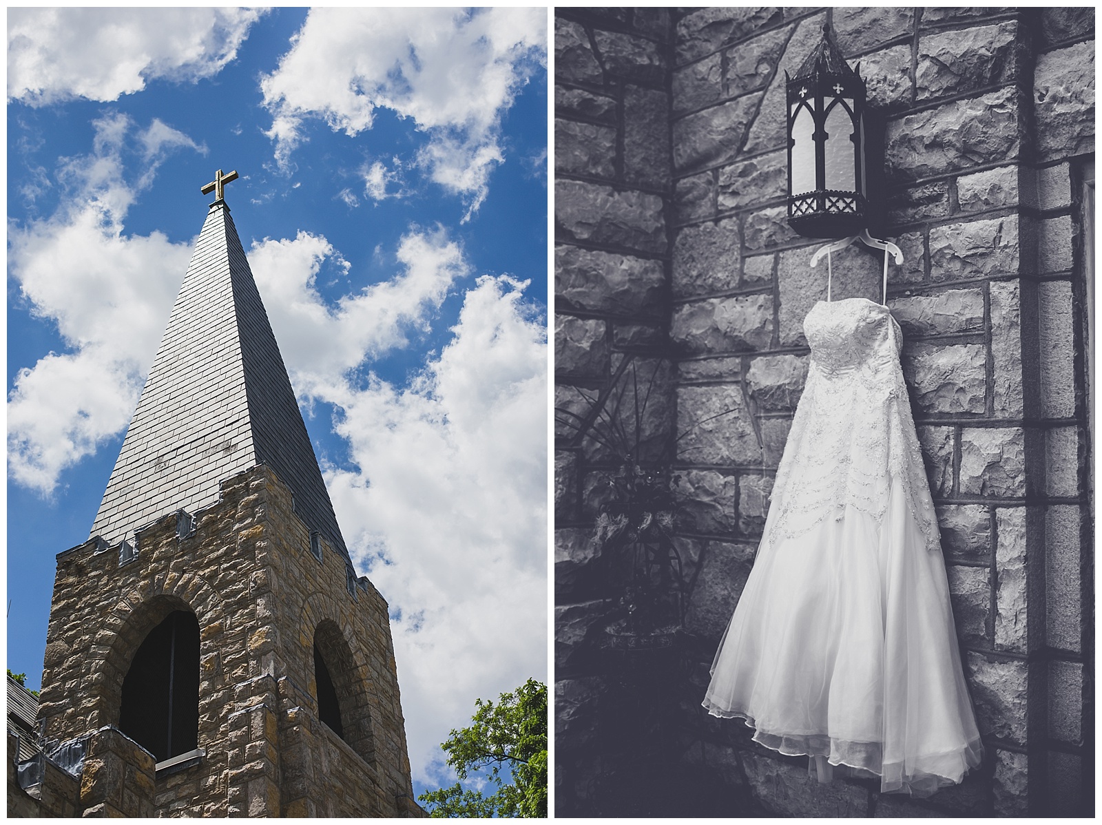 Wedding photography at Holy Trinity Catholic Church in Weston, Missouri.