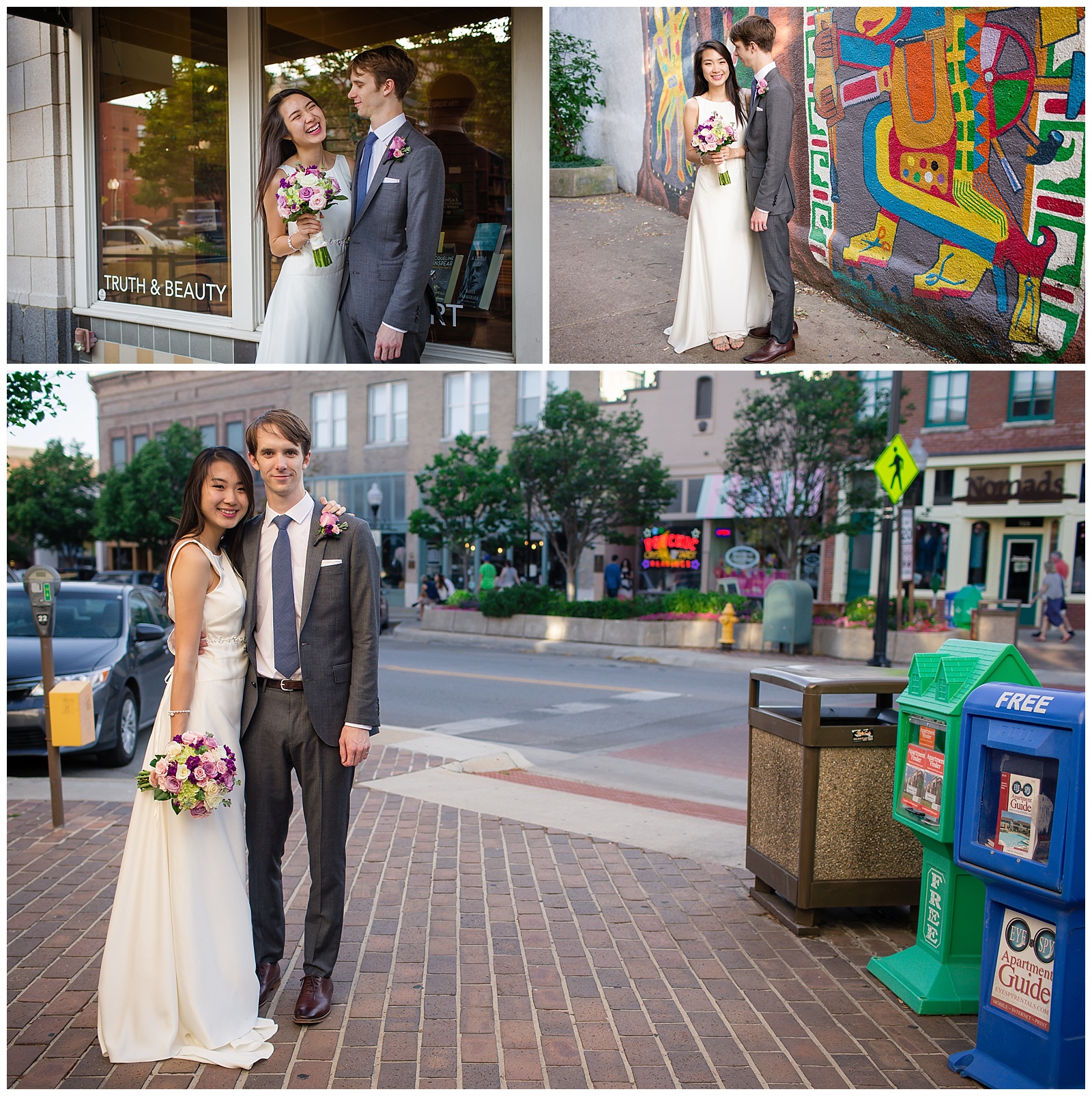 Wedding photography at Signs of Life in Lawrence, Kansas.