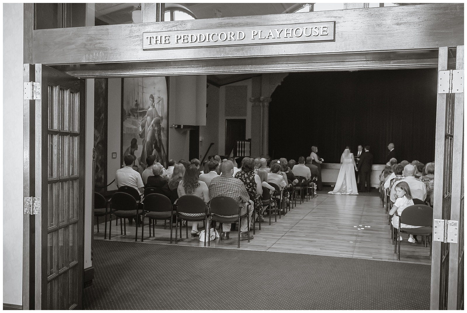 Wedding photography at the Columbian Theatre in Wamego, Kansas.