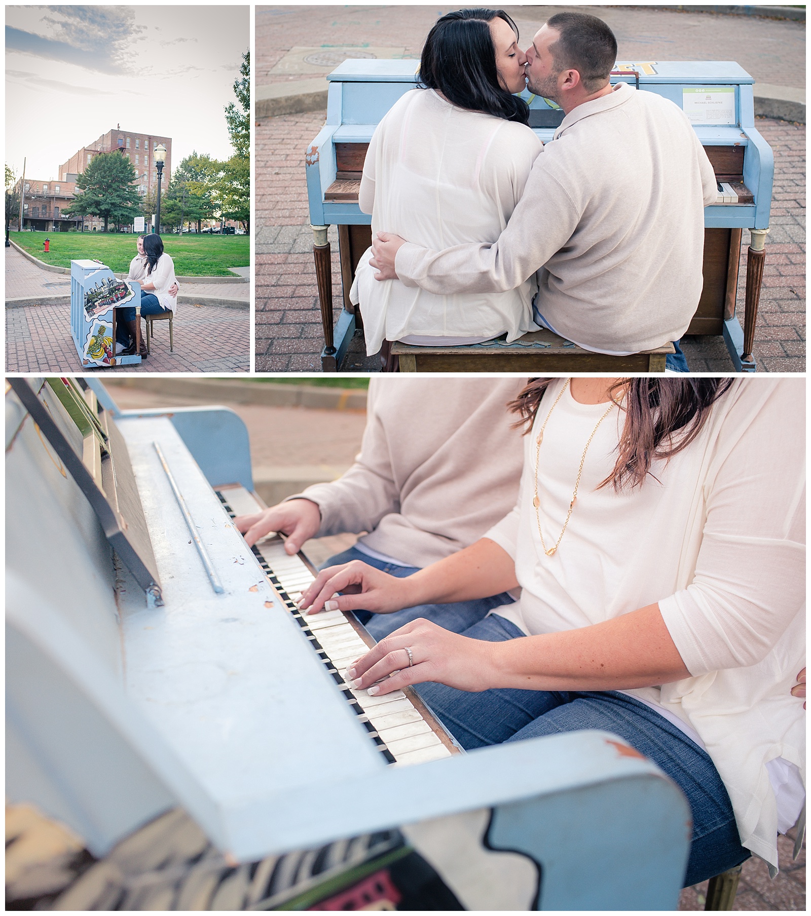 An engagement session in the River Market in Kansas City.