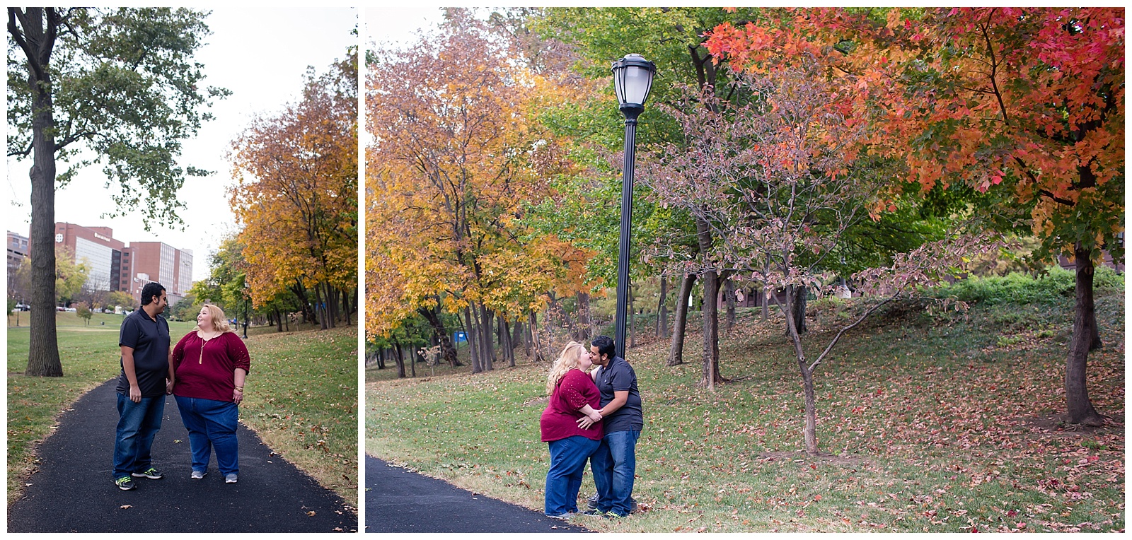 An engagement session at Mill Creek Park in Kansas City.