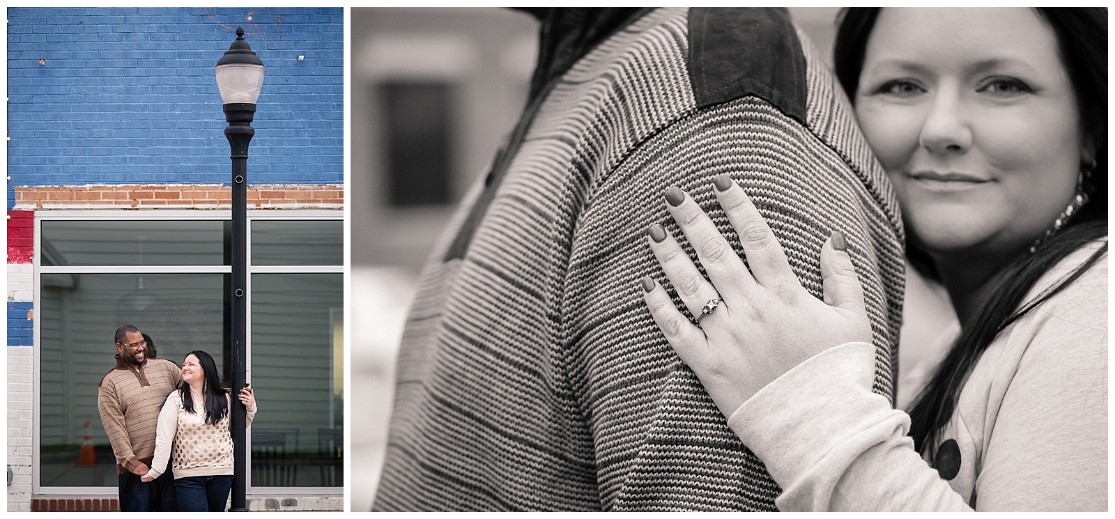 An engagement session in Downtown Lee's Summit.