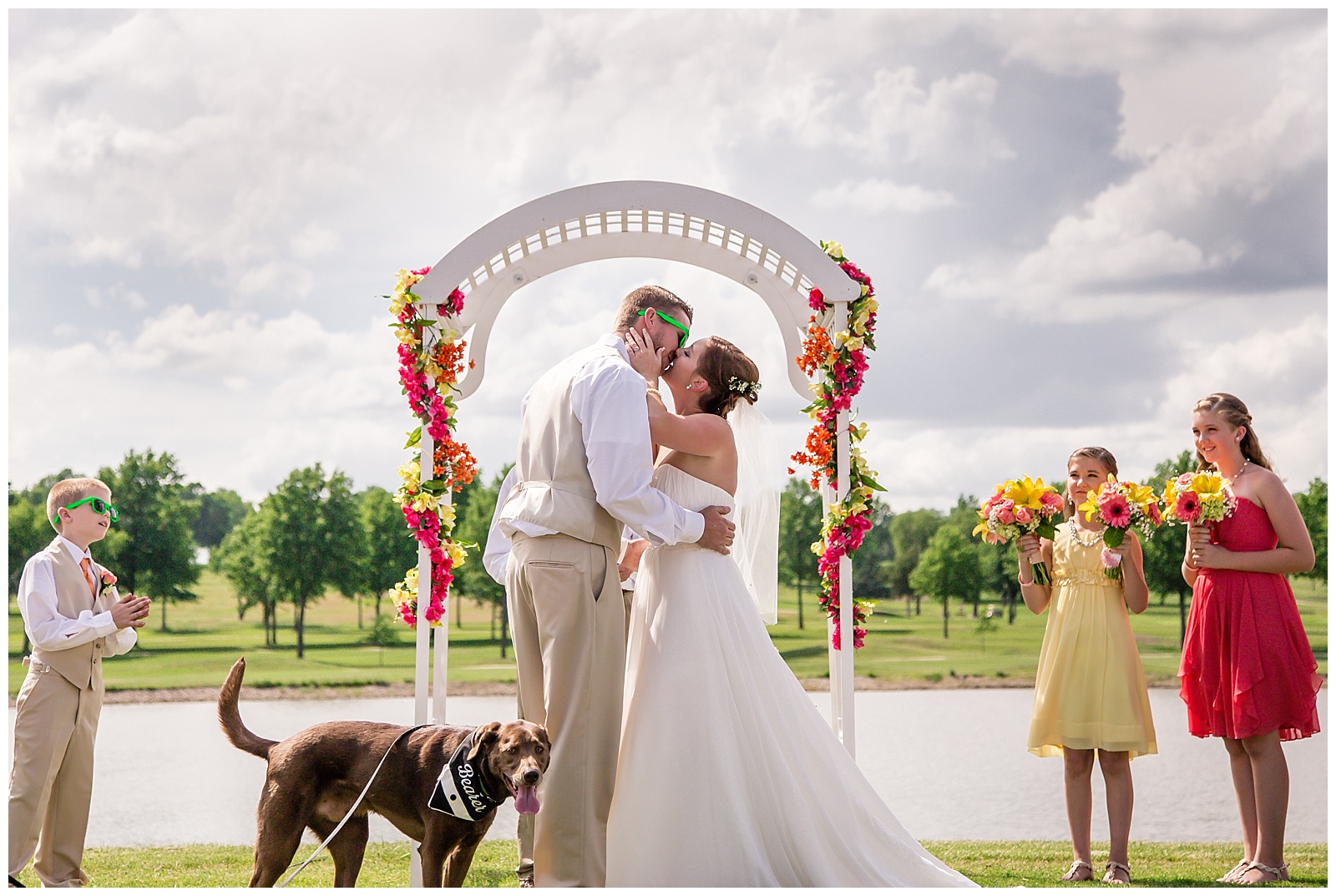 Wedding photography at Village Greens Golf Course in Ozawkie, Kansas.