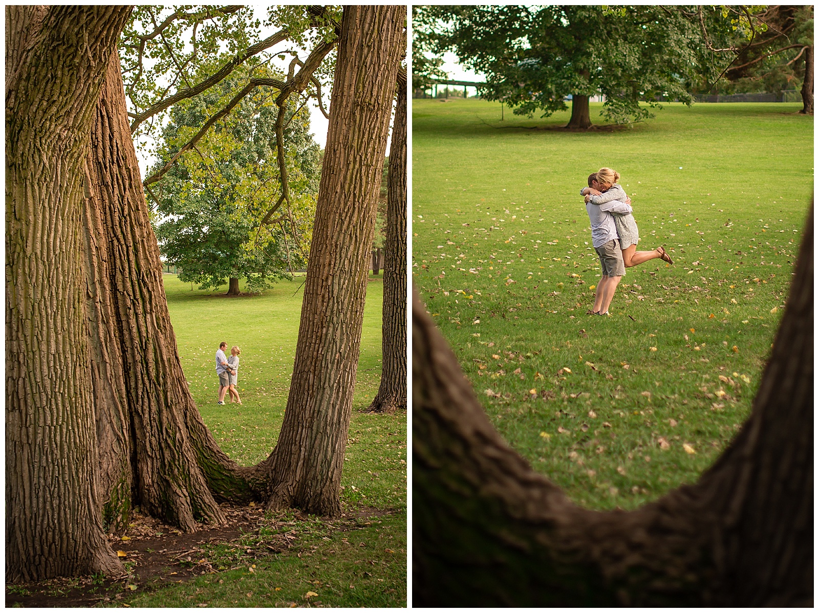 An engagement session in Loose Park in Kansas City.