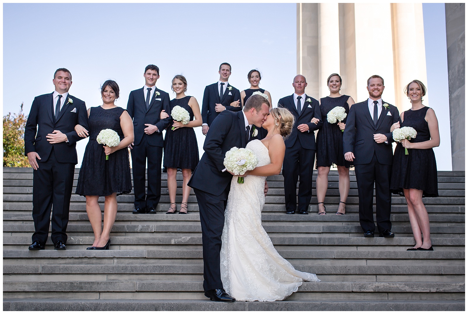 Wedding photography at Liberty Memorial in Kansas City.