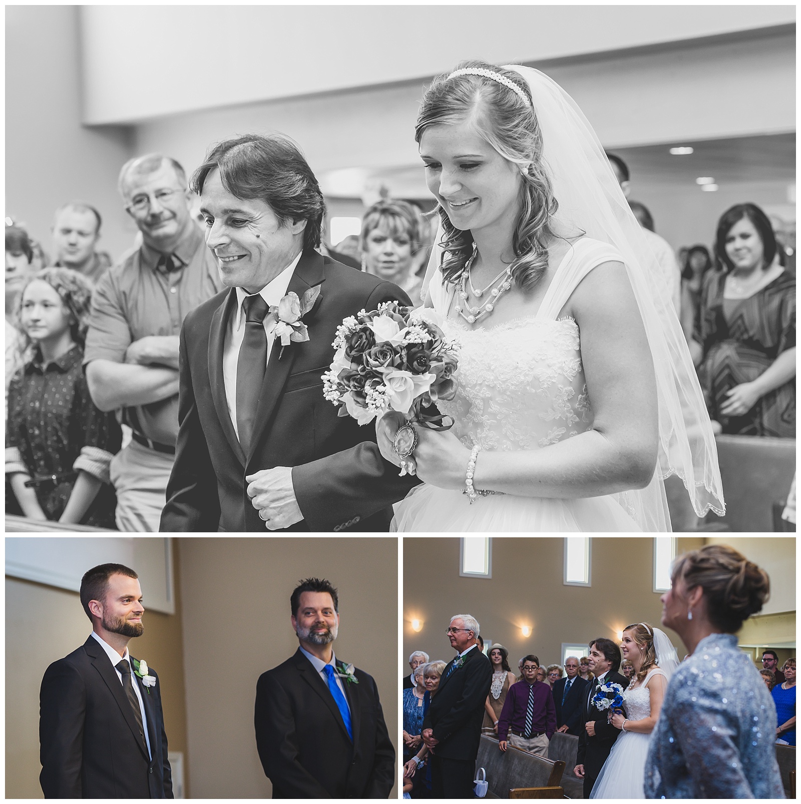 Wedding photography at South Knollwood Baptist Church in Topeka, Kansas.