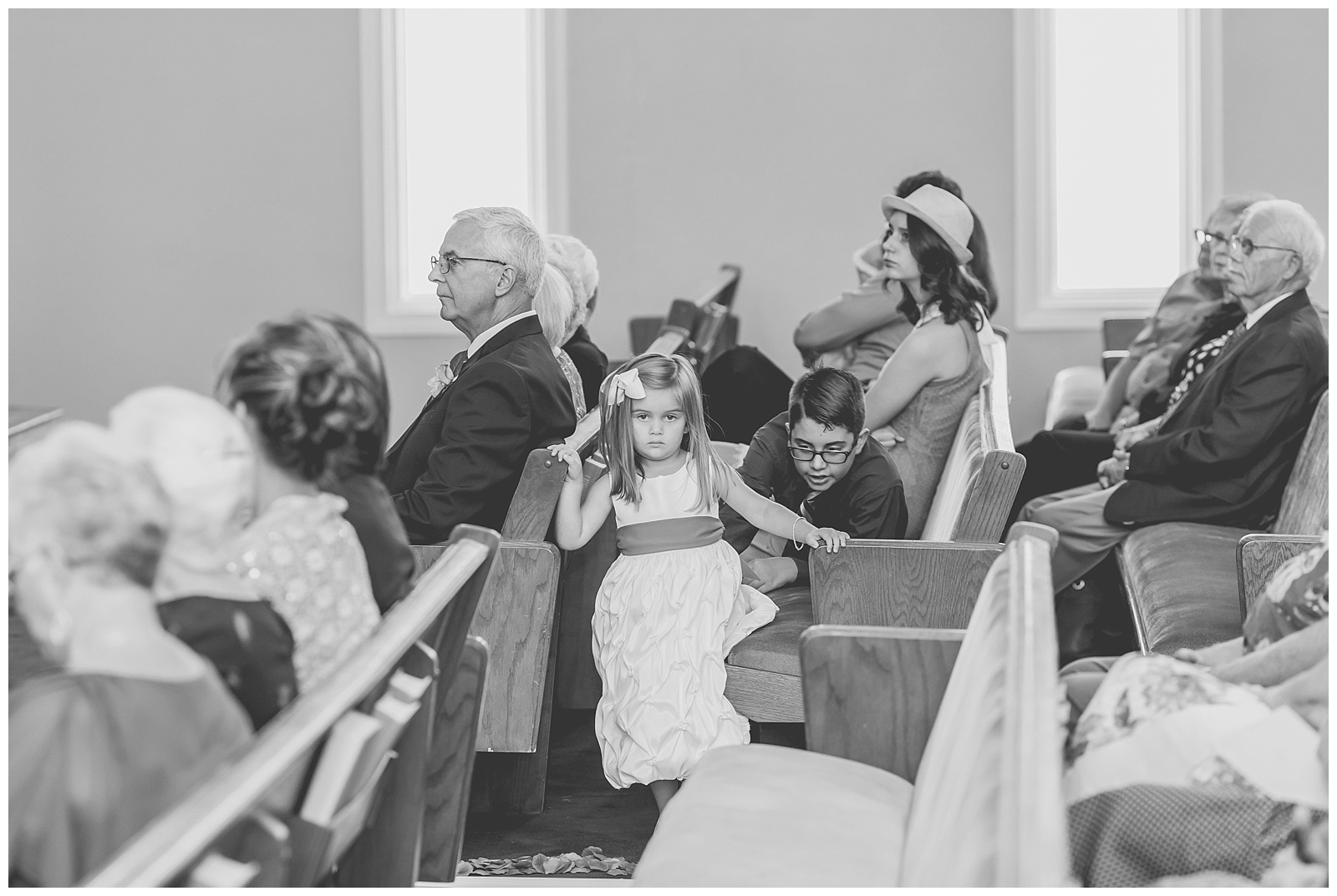 Wedding photography at South Knollwood Baptist Church in Topeka, Kansas.