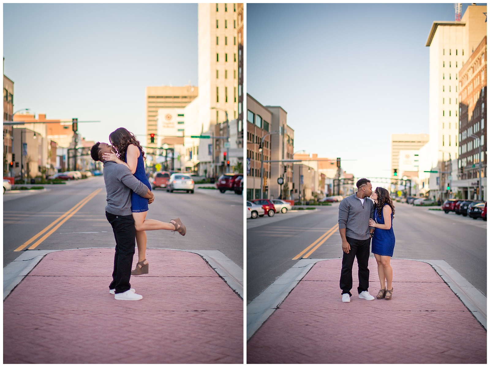 Engagement session in Downtown Topeka, Kansas.
