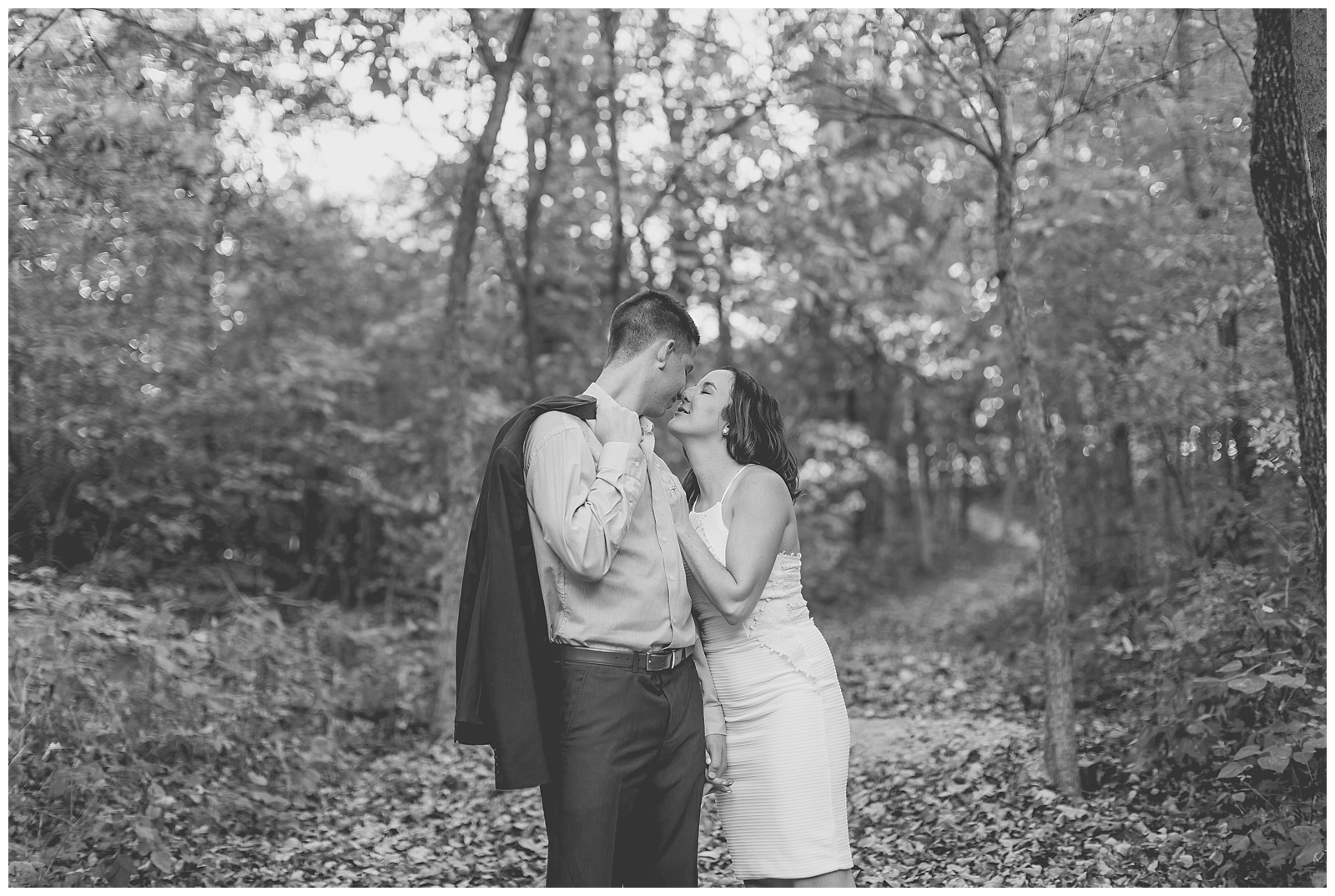 An engagement session at Burr Oak Woods in Blue Springs, Missouri.