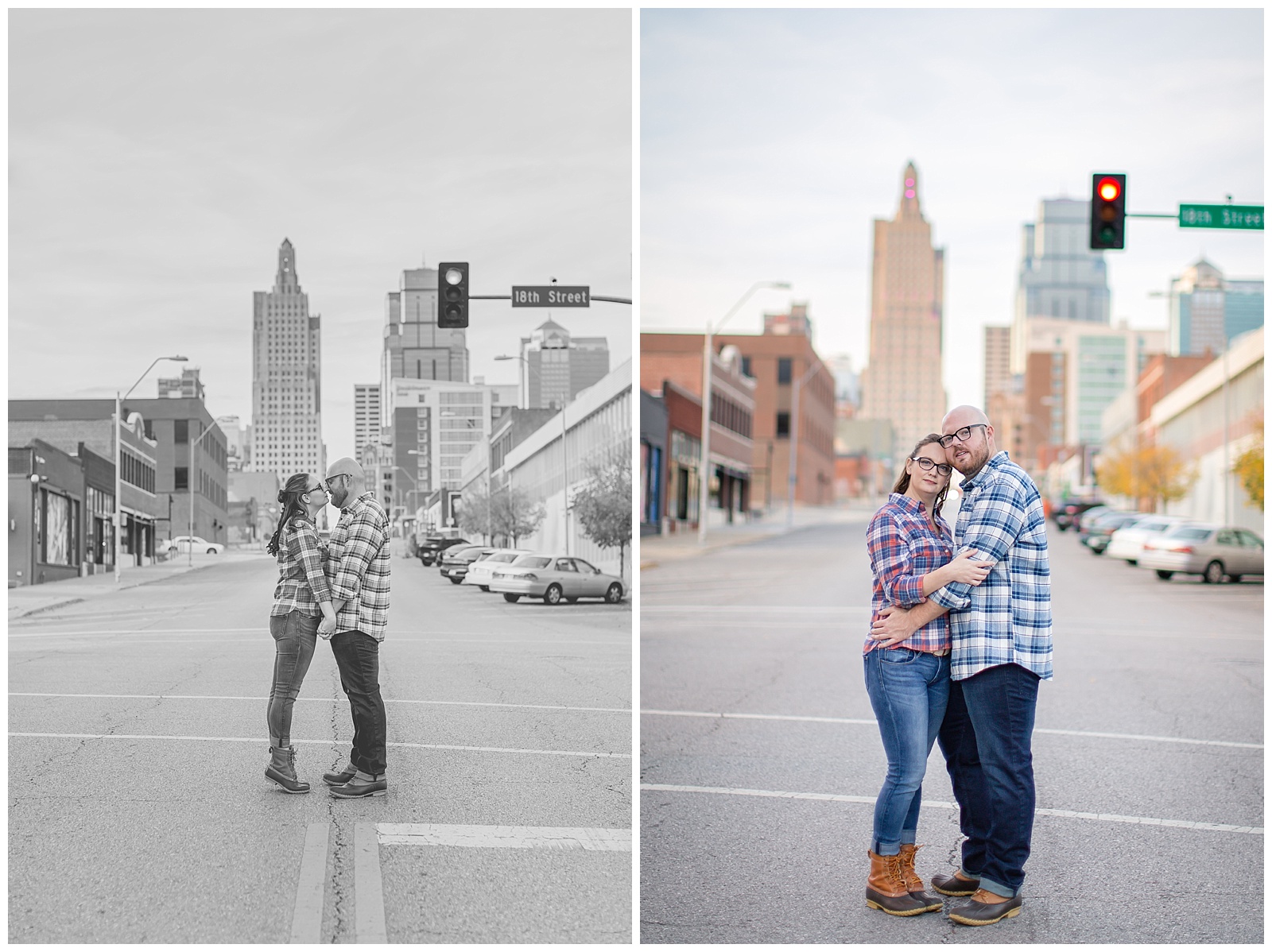 An engagement session in the Crossroads Arts District in Kansas City.