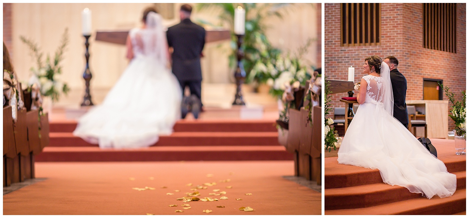 Wedding photography at Christ the King Catholic Church in Topeka, Kansas.