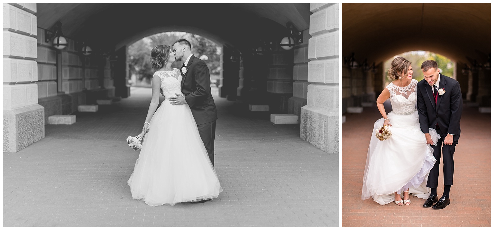 Wedding photography at the Kansas State Capitol Building in Topeka.