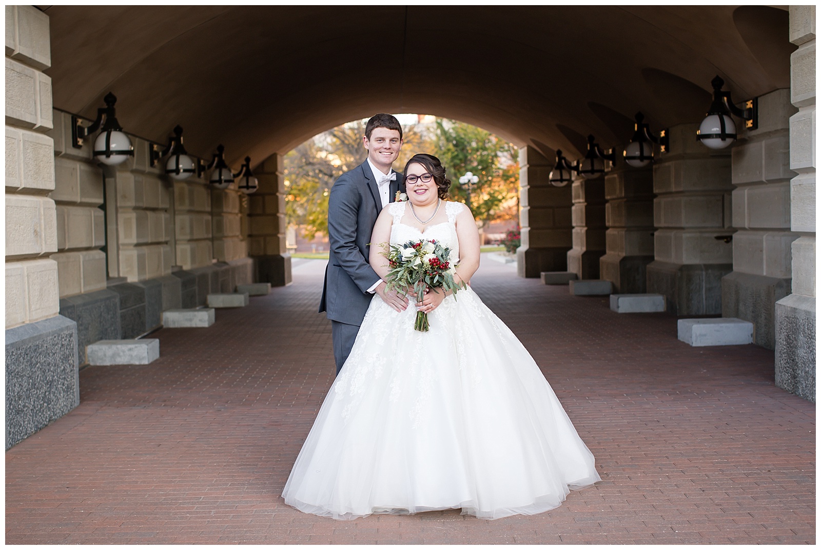 Wedding photography at the Capitol Building in Topeka, Kansas.