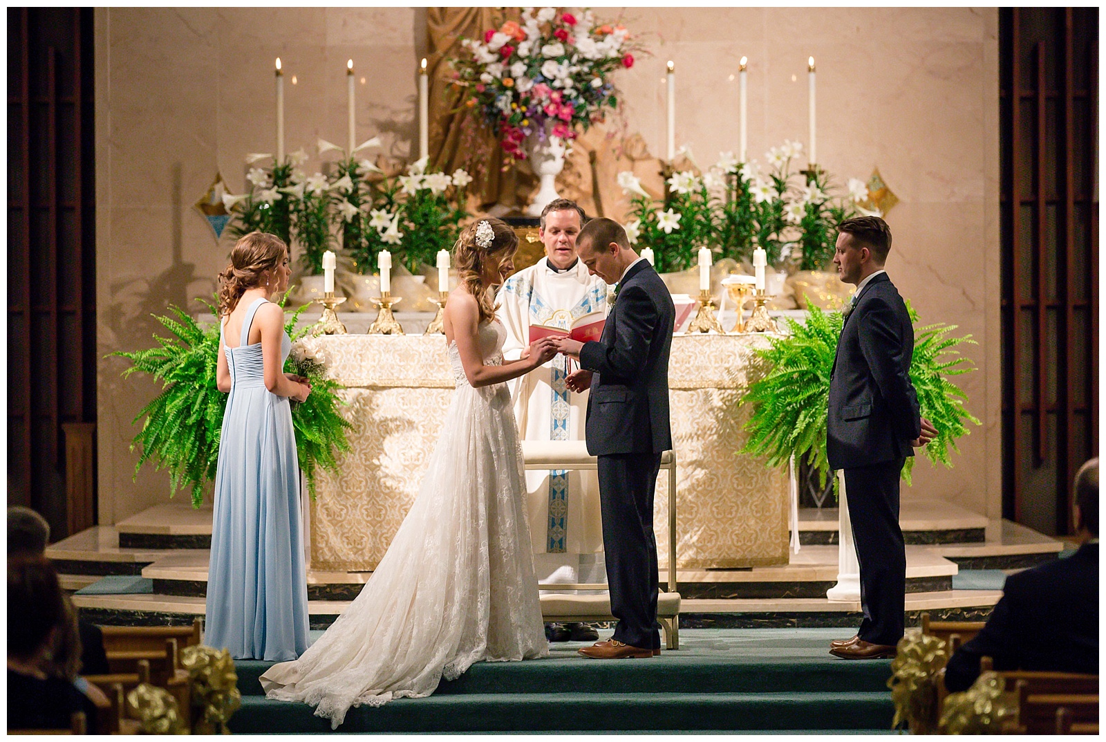 Wedding photography at Most Pure Heart of Mary Catholic Church by Wisdom-Watson Weddings.