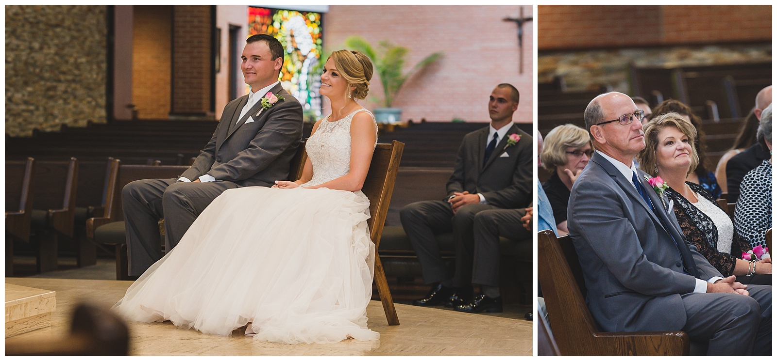 Wedding photography at Cure of Ars Catholic Church by Kansas City wedding photographers Wisdom-Watson Weddings.