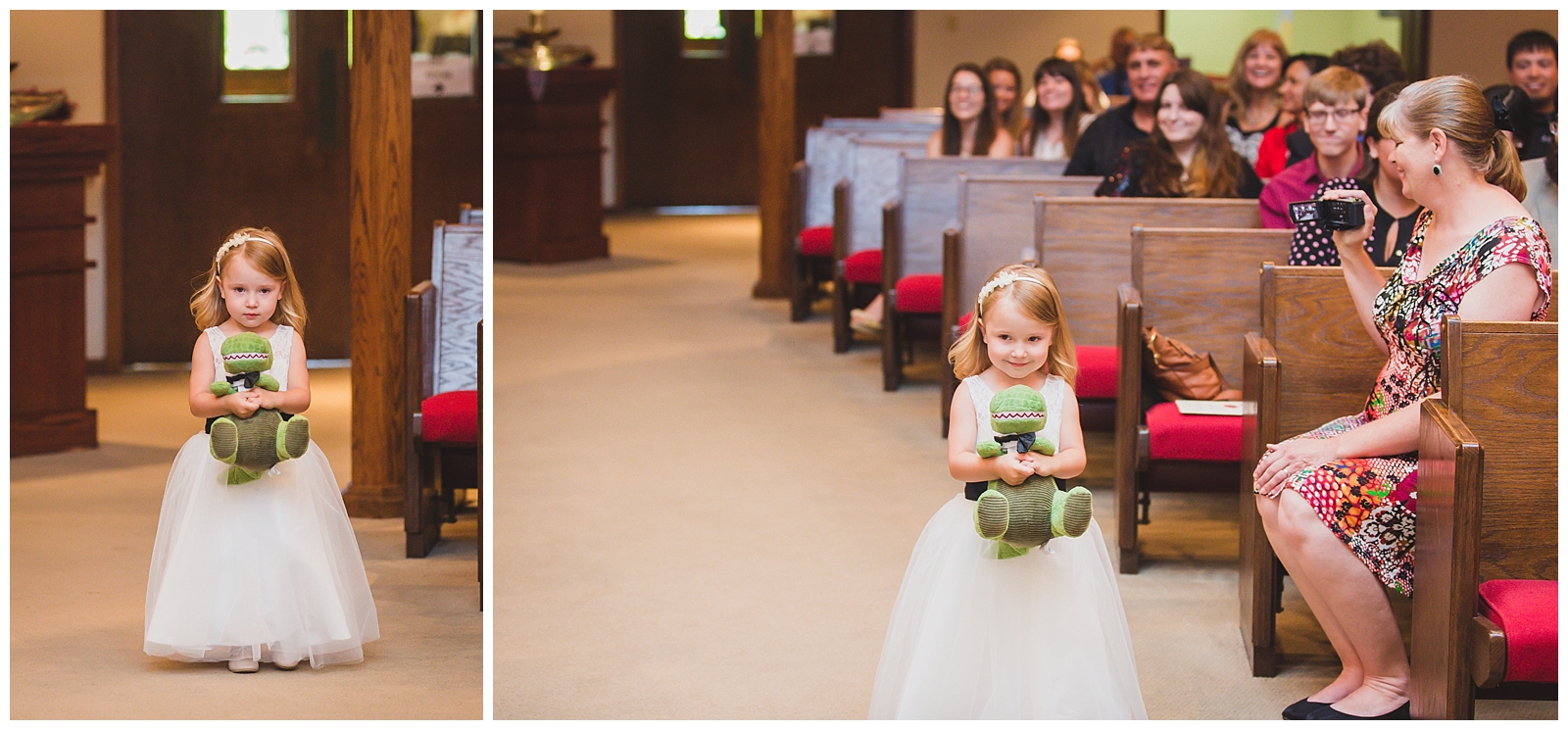 Wedding photography at Sacred Heart Catholic Church in Ottawa by Kansas City wedding photographers Wisdom-Watson Weddings.