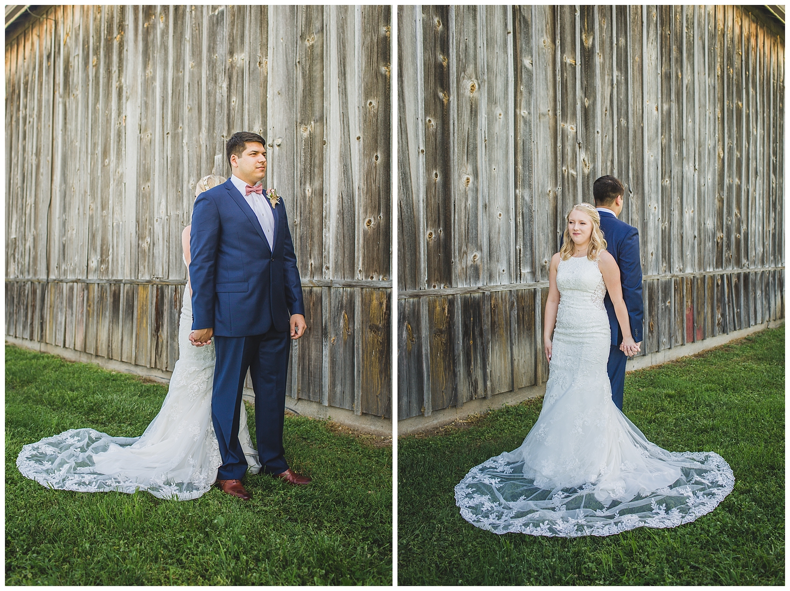 Wedding photography at Backwoods Venue 222 in Gower, Missouri, by Kansas City wedding photographers Wisdom-Watson Weddings.