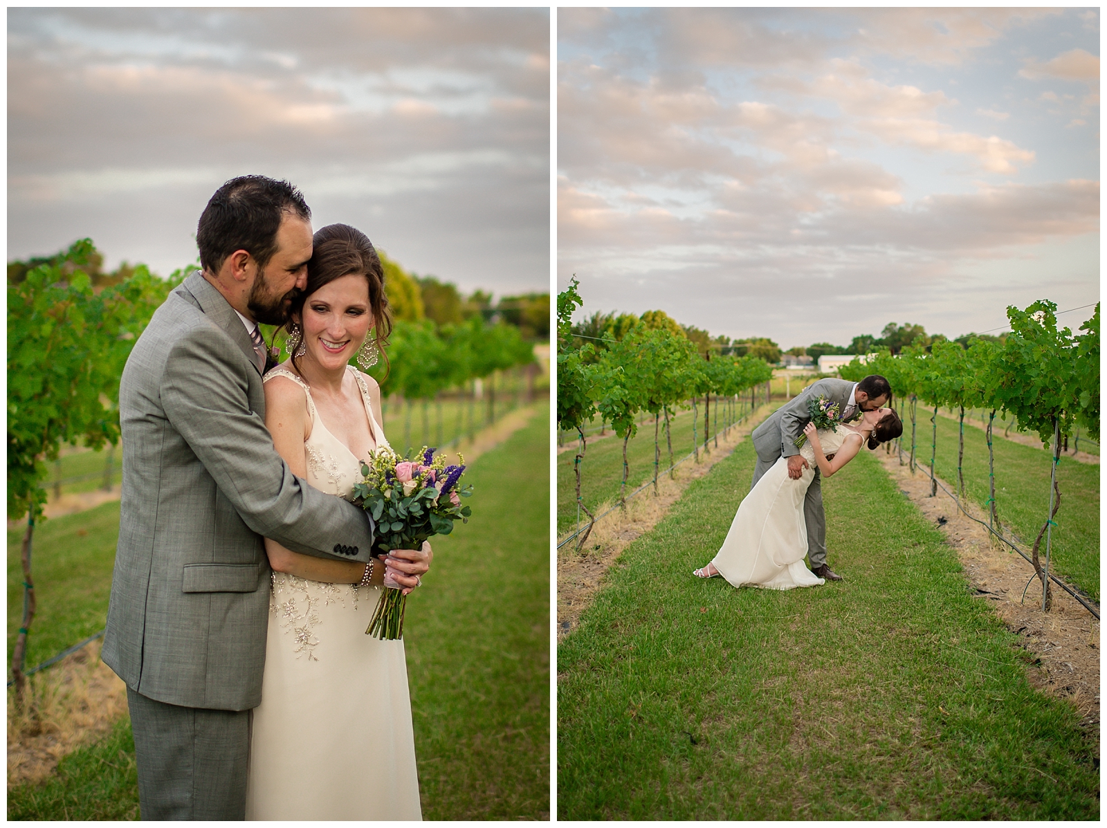 Wedding photography at Fortunata Winery in Aubrey, Texas, by Kansas City wedding photographers Wisdom-Watson Weddings.