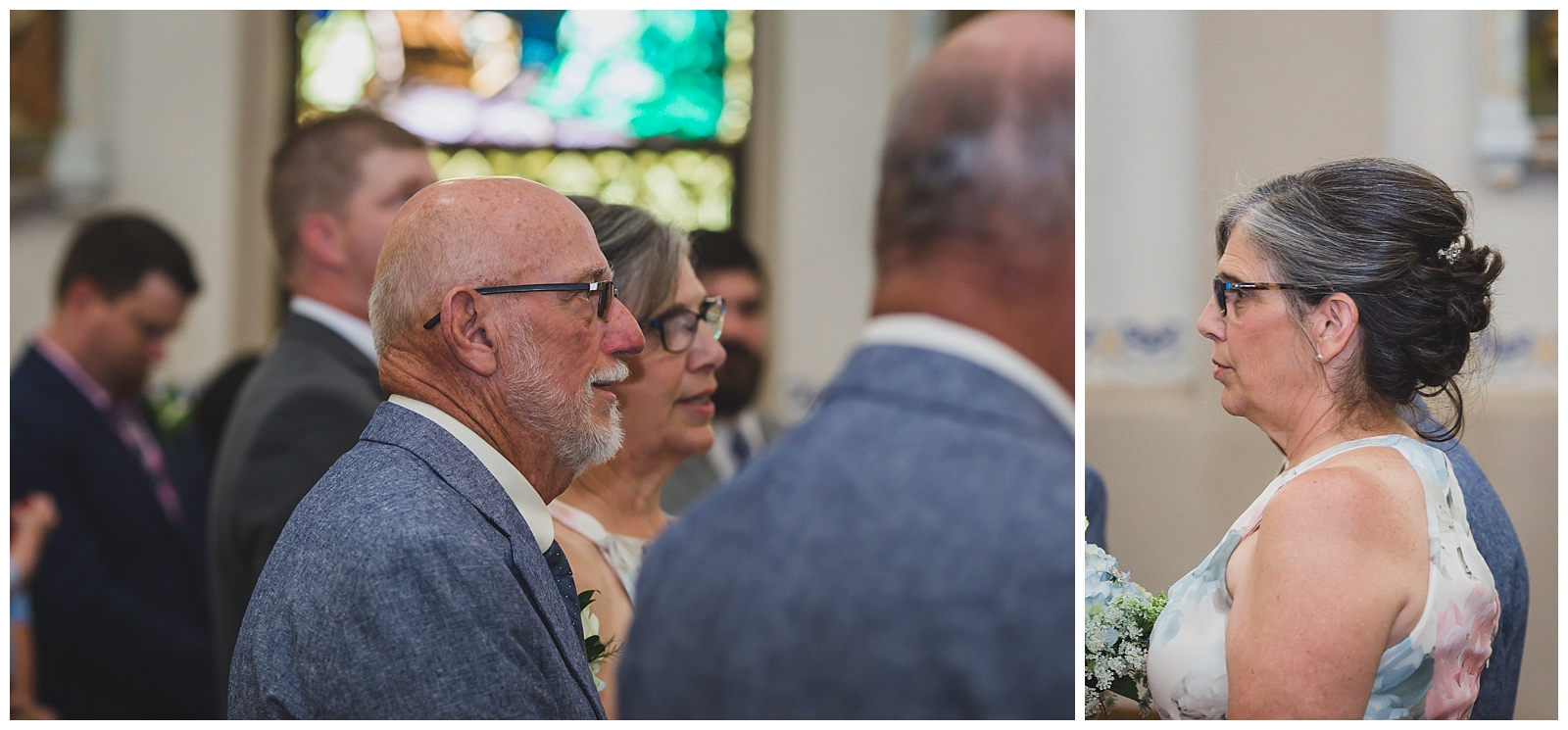 Wedding photography at Holy Angels Catholic Church in Garnett, Kansas, by Kansas City wedding photographers Wisdom-Watson Weddings.