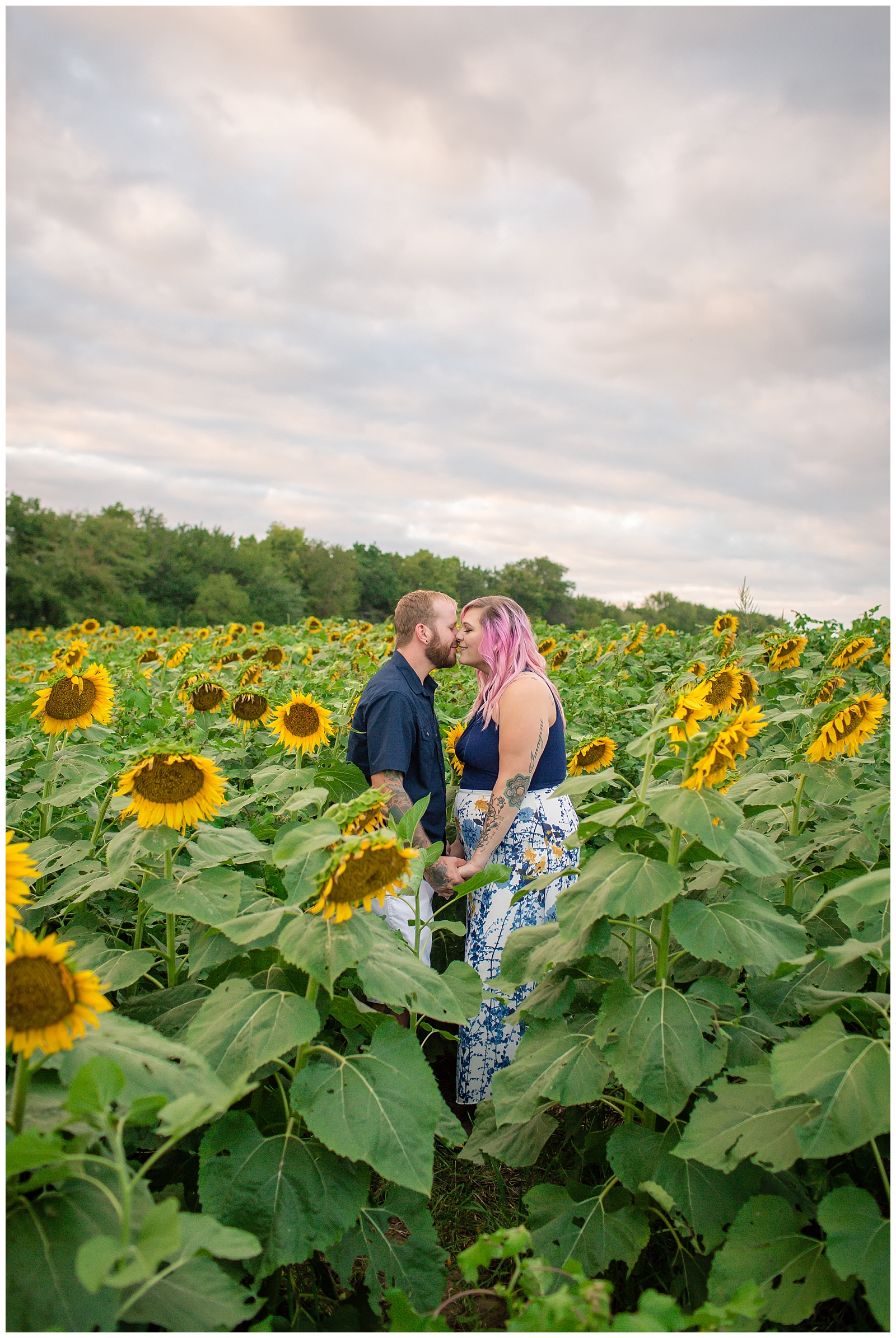 Photography at Grinter Sunflower Farms in Lawrence, Kansas, by Kansas City wedding photographers Wisdom-Watson Weddings.
