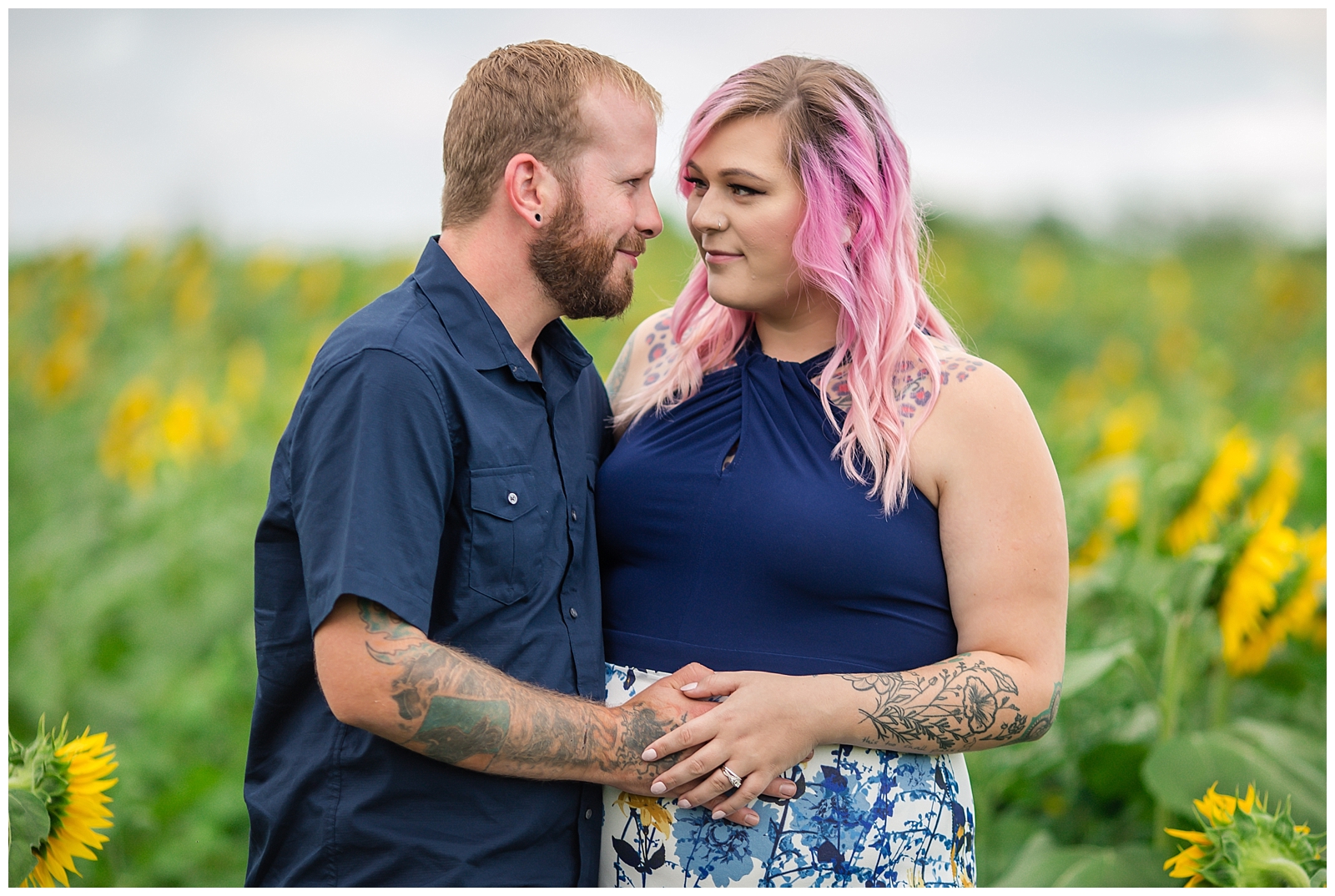Photography at Grinter Sunflower Farms in Lawrence, Kansas, by Kansas City wedding photographers Wisdom-Watson Weddings.