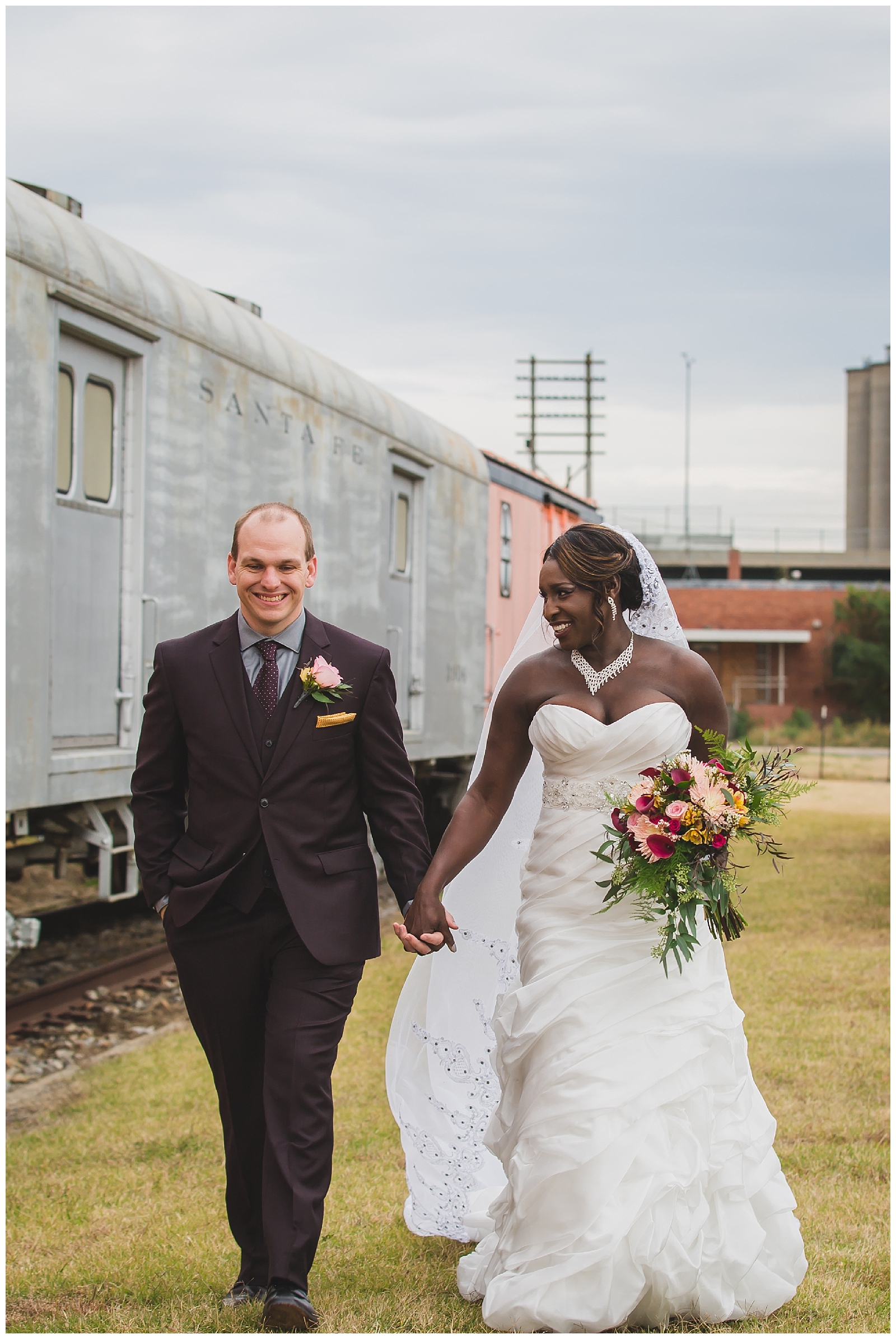 Wedding photography at the Great Overland Station in Topeka, Kansas, by Kansas City wedding photographers Wisdom-Watson Weddings.