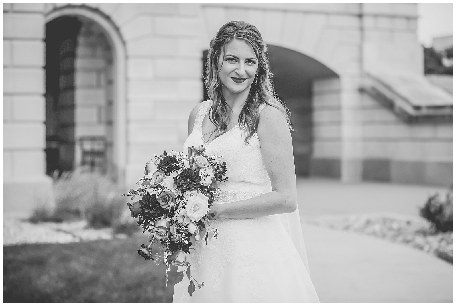 Wedding photography at the Capitol in Topeka, Kansas, by Kansas City wedding photographers Wisdom-Watson Weddings.