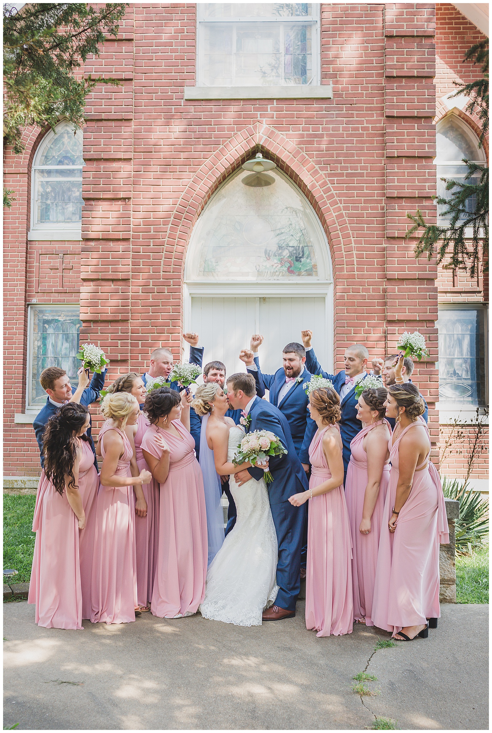 Wedding photography at Sacred Heart Church in Kickapoo, Kansas, by Kansas City wedding photographers Wisdom-Watson Weddings.