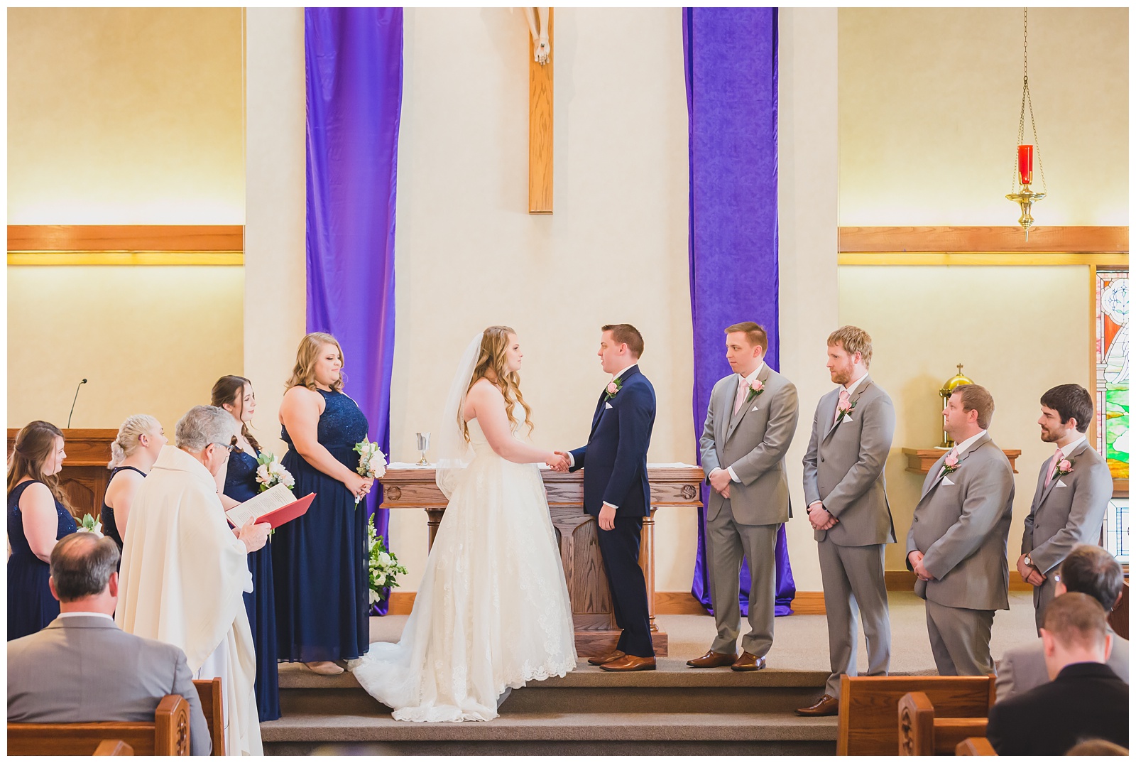 Wedding photography at Church of the Annunciation in Kearney, Missouri, by Kansas City wedding photographers Wisdom-Watson Weddings.