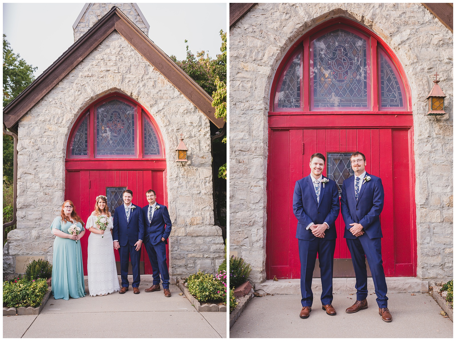 Wedding photography at St. Luke's Episcopal Church in Excelsior Springs by Kansas City wedding photographers Wisdom-Watson Weddings.