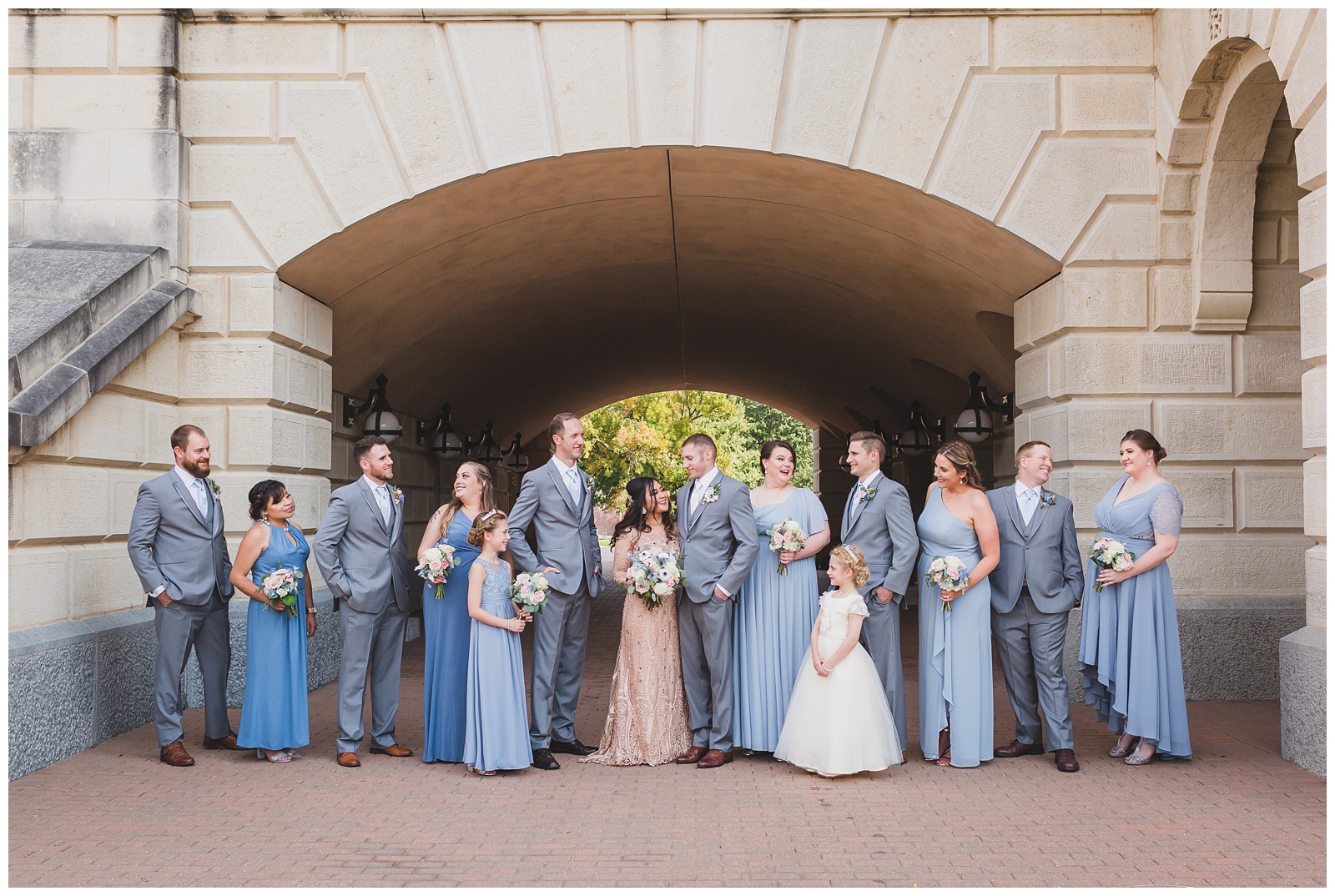 Wedding photography at the Kansas State Capitol in Topeka, Kansas, by Kansas City wedding photographers Wisdom-Watson Weddings.