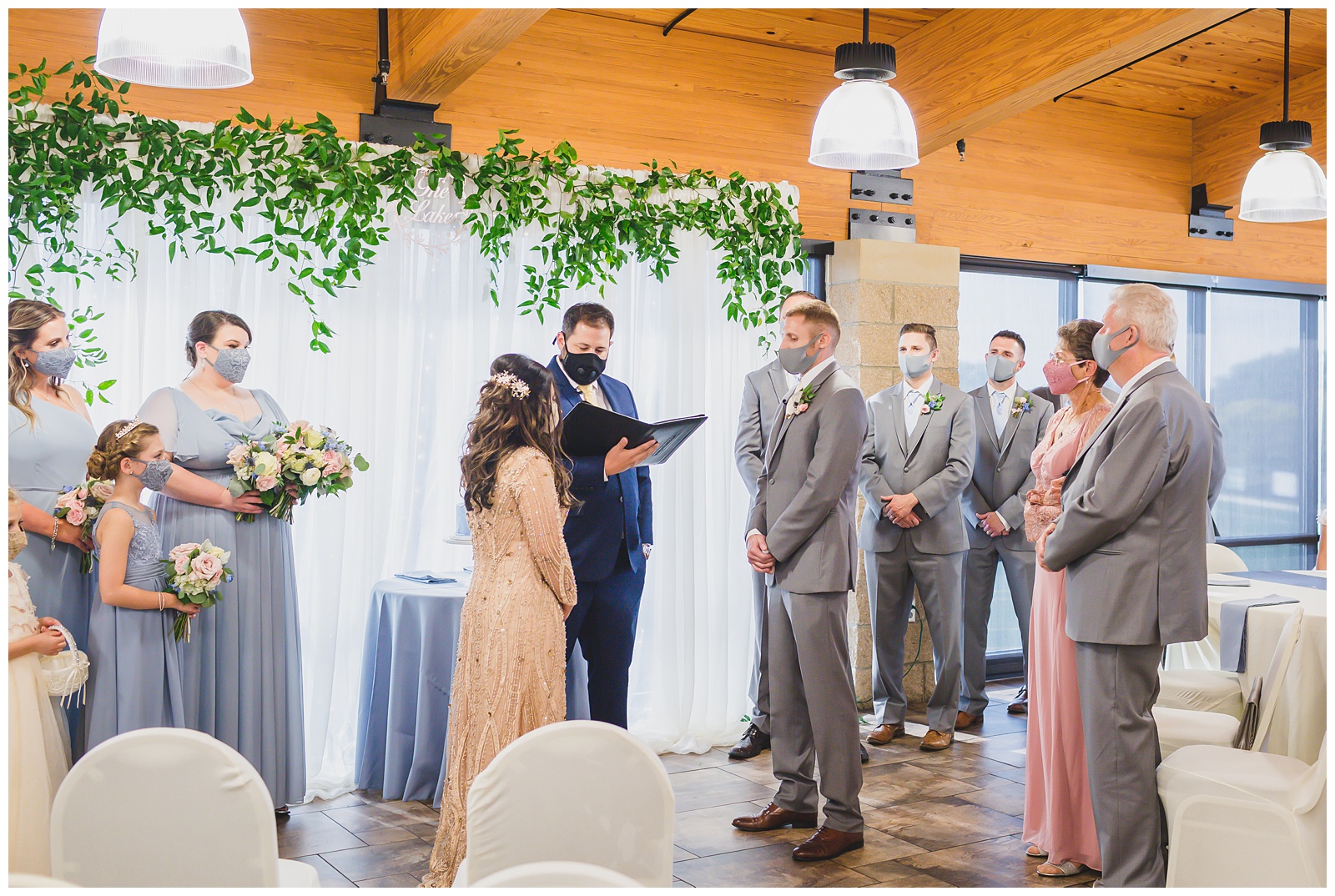 Wedding photography at the Lake Shawnee Event Center in Topeka, Kansas, by Kansas City wedding photographers Wisdom-Watson Weddings.