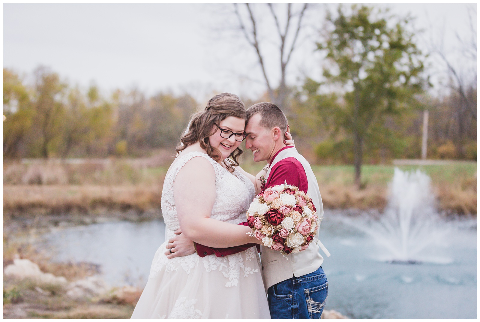 Wedding photography at The Dogwood Gardens in Peculiar, Missouri, by Kansas City wedding photographers Wisdom-Watson Weddings.