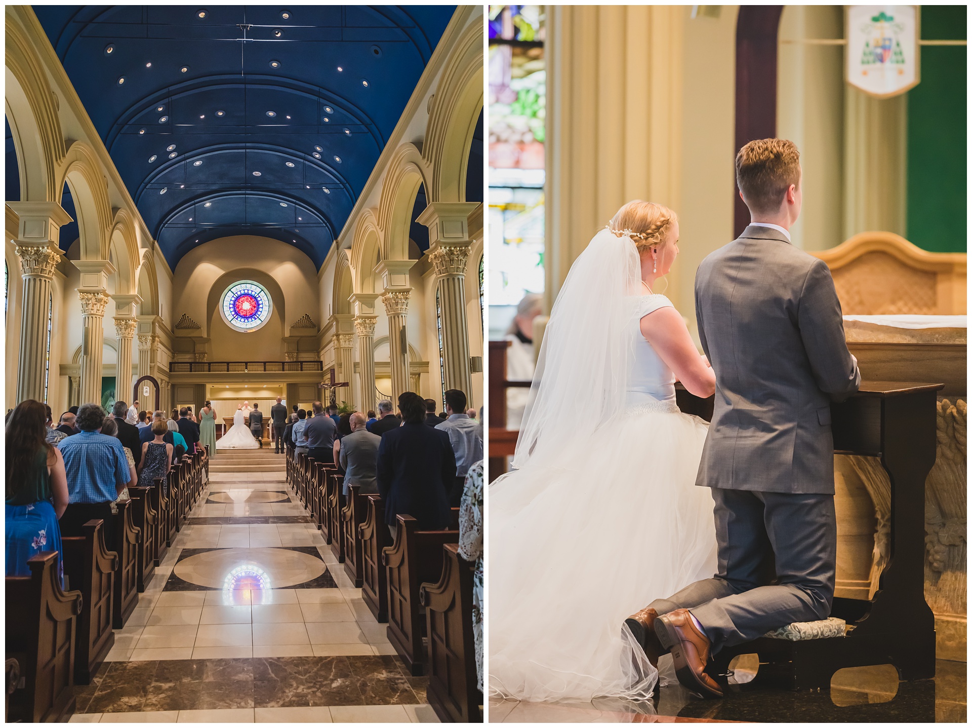 Wedding photography at Immaculate Conception Cathedral by Kansas City wedding photographers Wisdom-Watson Weddings.