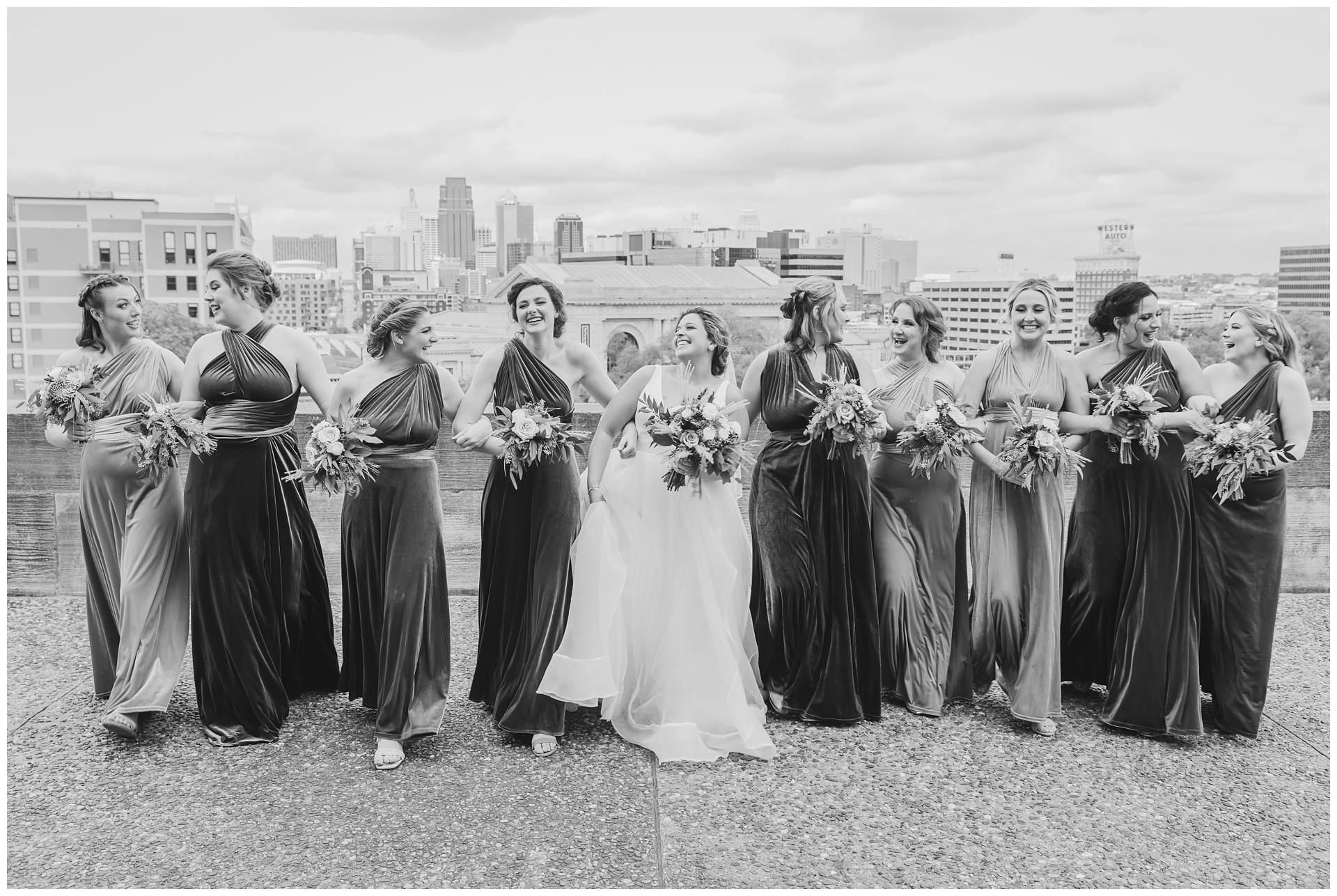 Wedding photography at Liberty Memorial by Kansas City wedding photographers Wisdom-Watson Weddings.