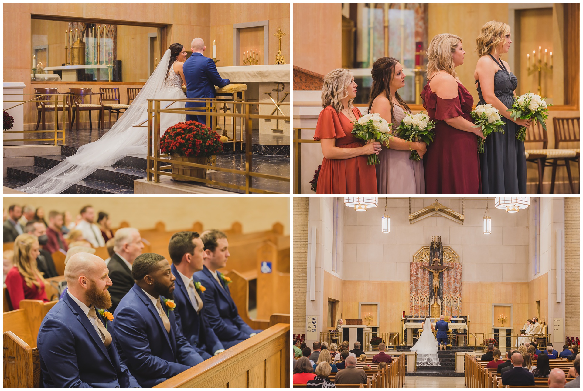 Wedding photography at Blessed Sacrament Catholic Church in Wichita, Kansas, by Kansas City wedding photographers Wisdom-Watson Weddings.