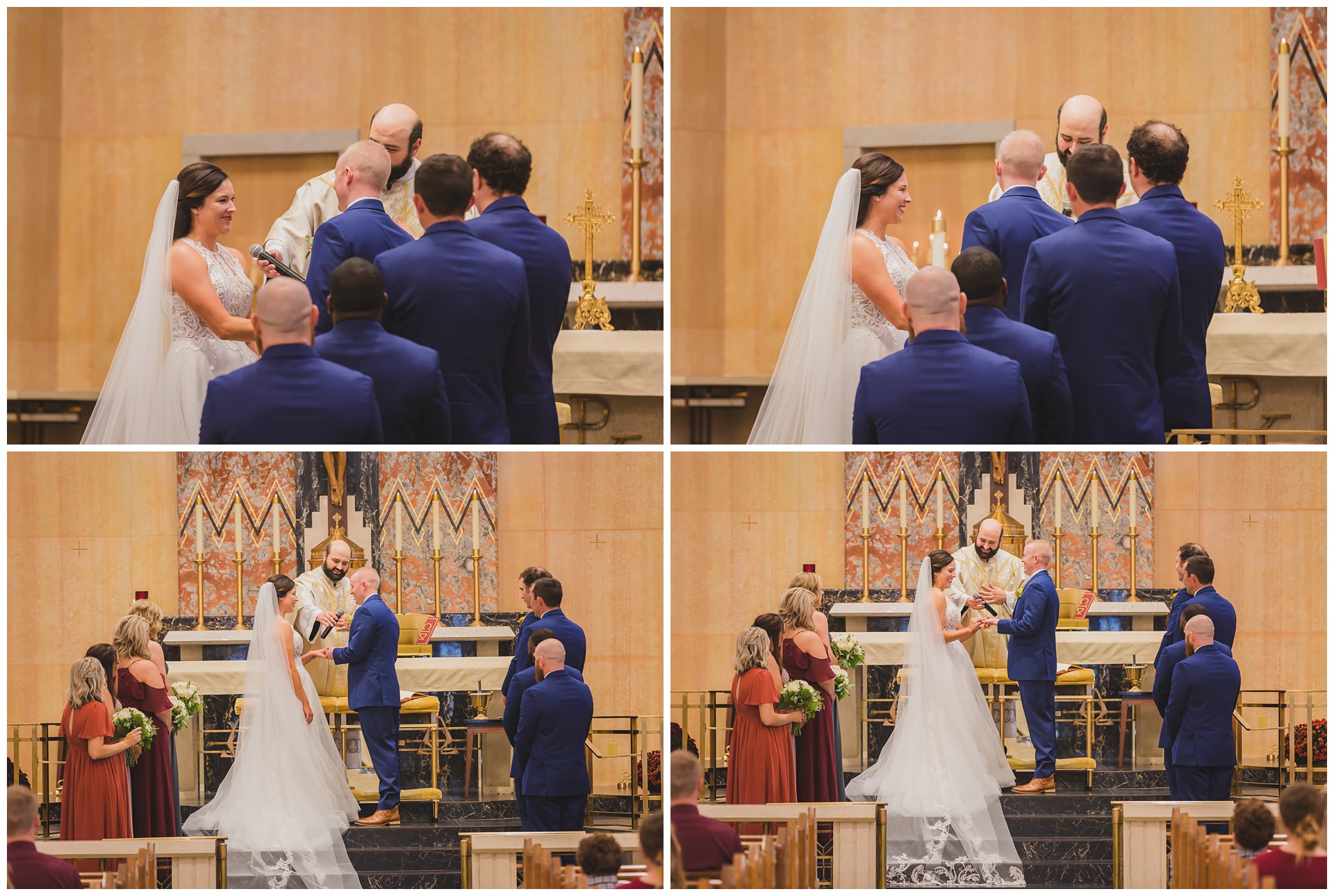 Wedding photography at Blessed Sacrament Catholic Church in Wichita, Kansas, by Kansas City wedding photographers Wisdom-Watson Weddings.